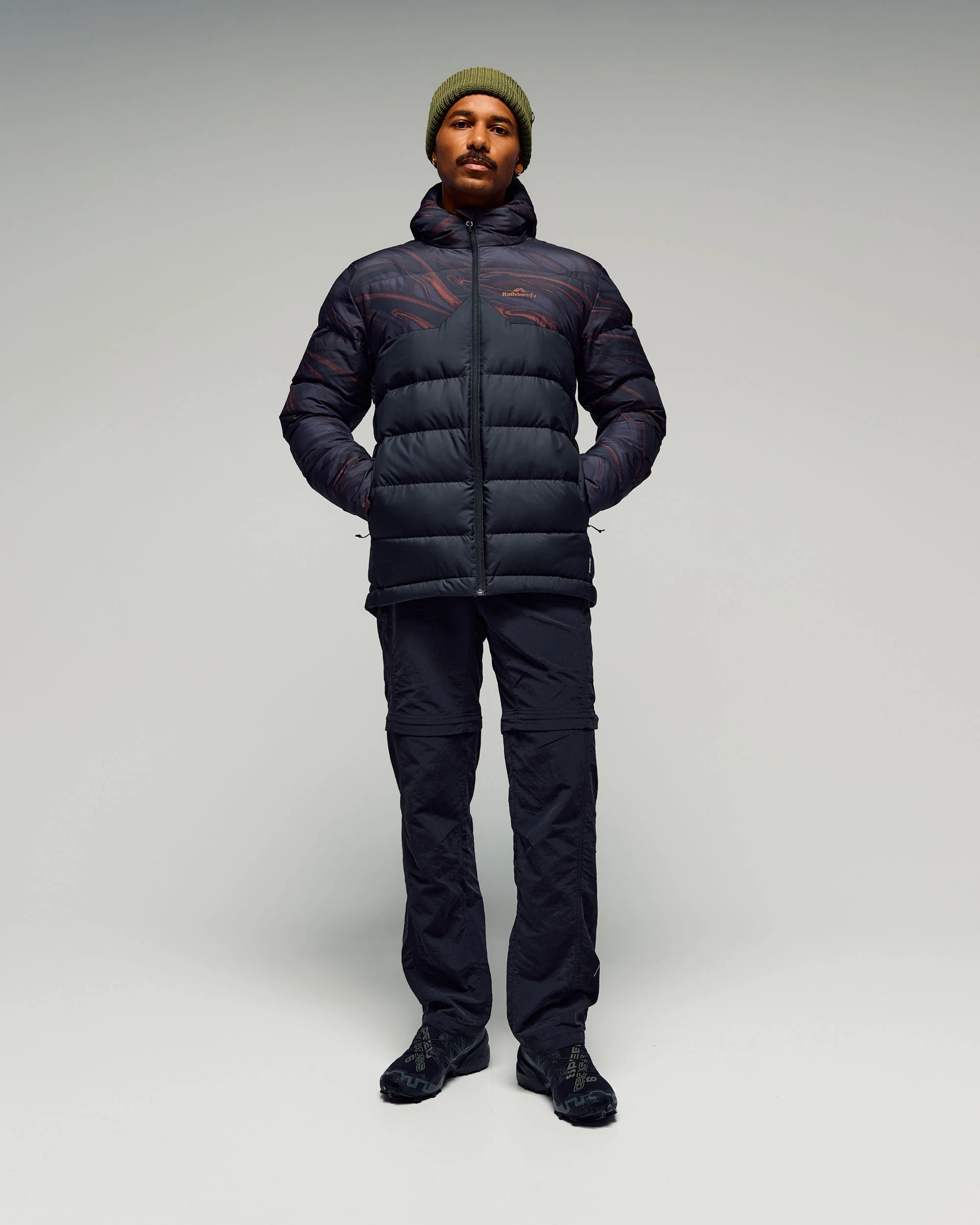 Men's Epiq Hooded Down Jacket -  Black Braided River - Image 6
