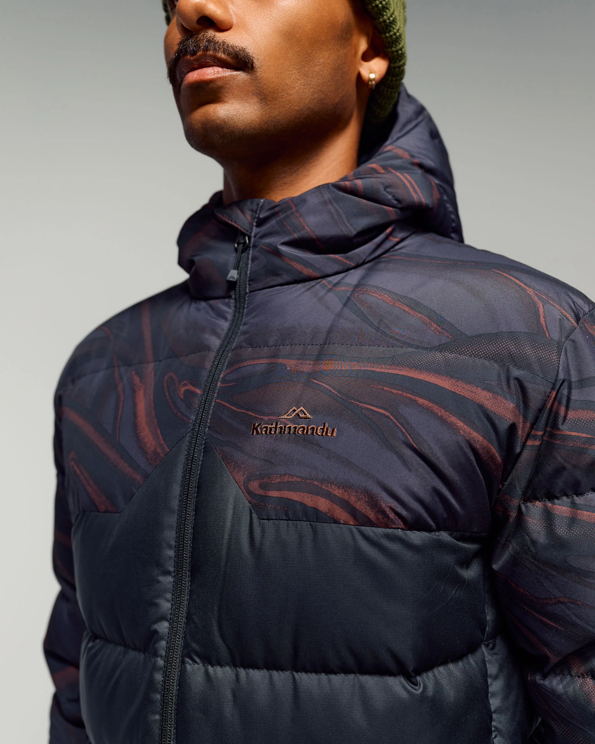 Men's Epiq Hooded Down Jacket -  Black Braided River - Image 7