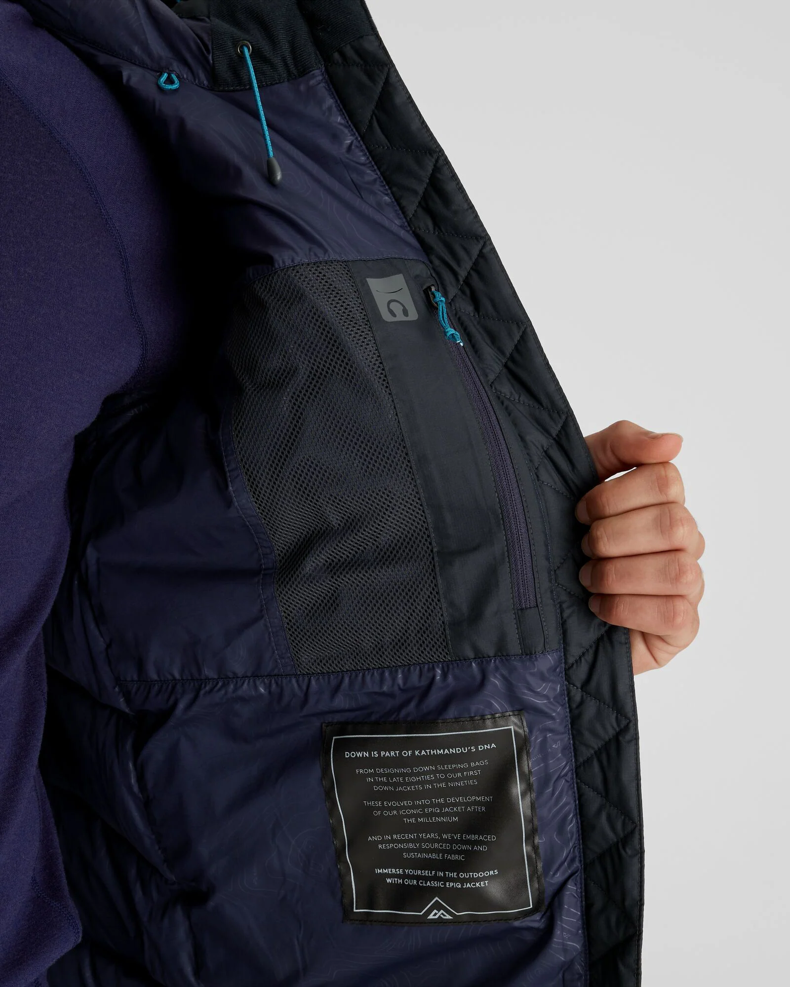 Men's Epiq Hooded Down Jacket - Eddy/Meteor - Image 9