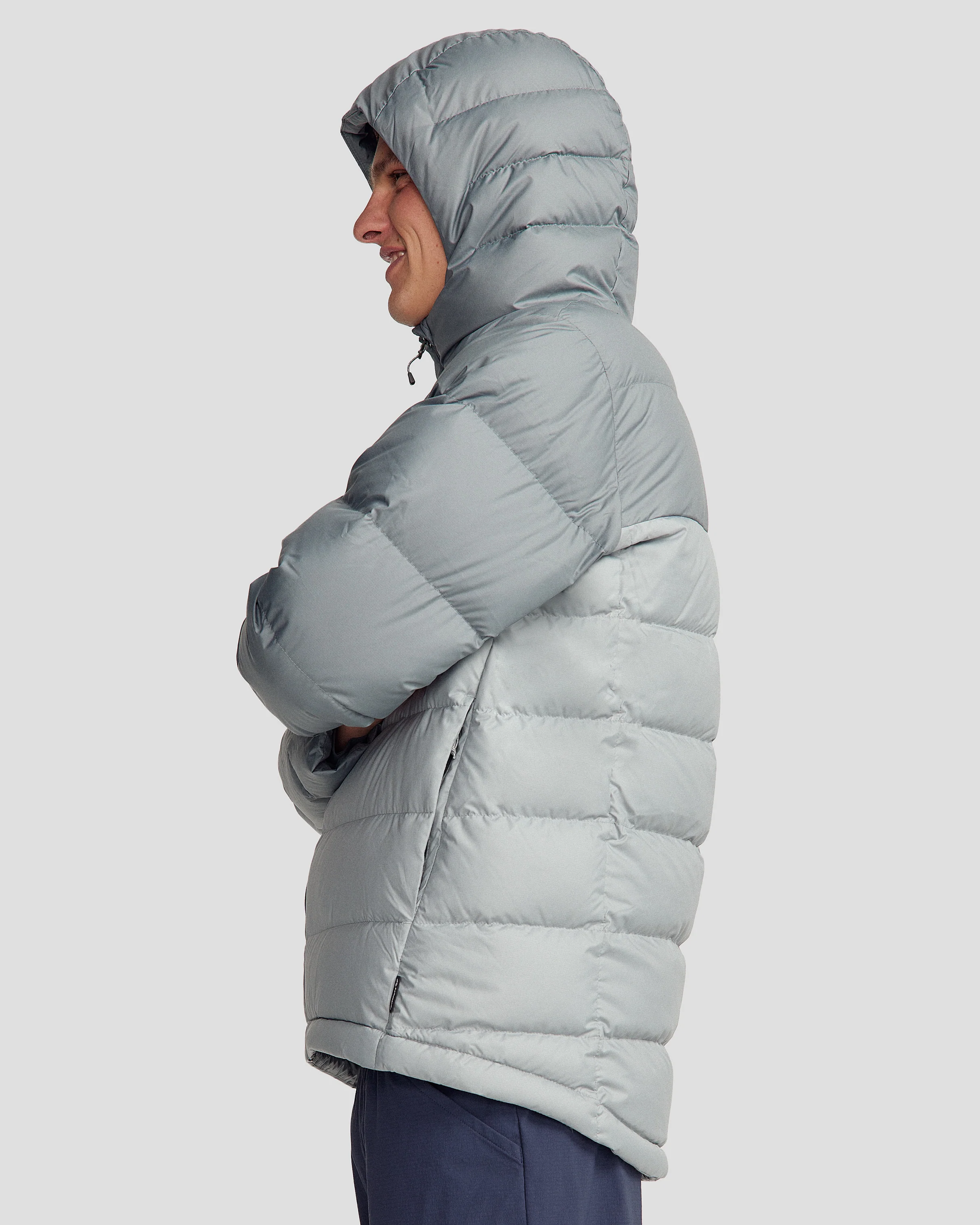 Men's Epiq Hooded Down Jacket v2 - Moon/Light Moon - Image 3