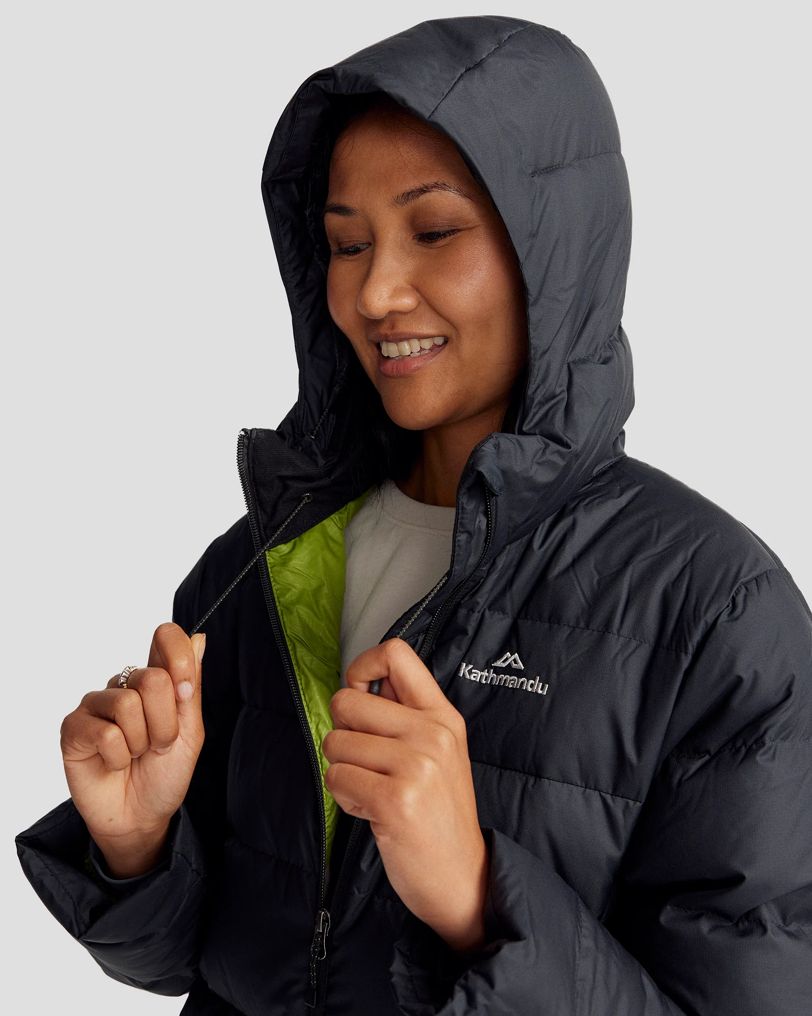 Women's Epiq Hooded Down Jacket - Black - Image 6