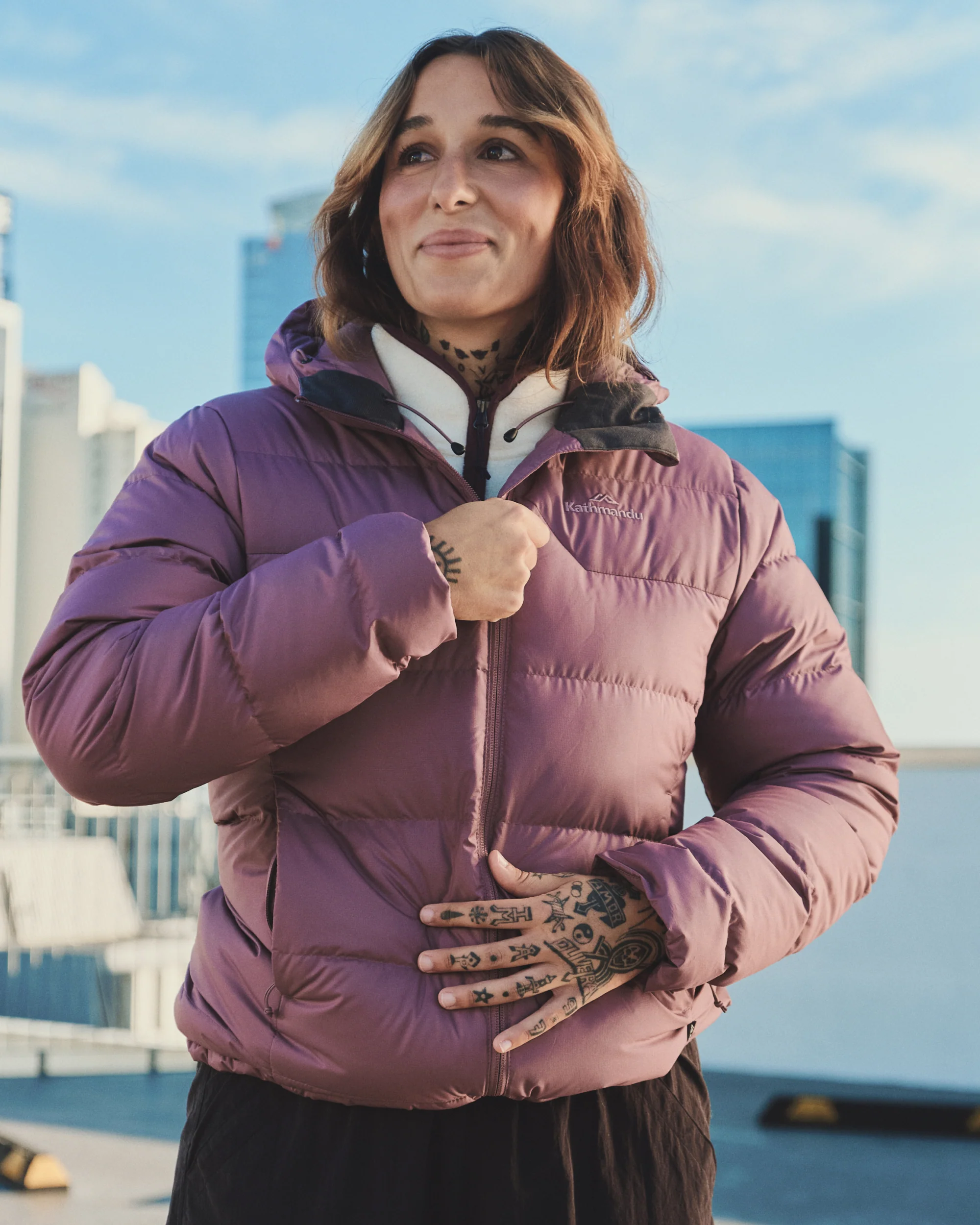 Women's Epiq Hooded Down Jacket -  Dark Thistle - Image 2