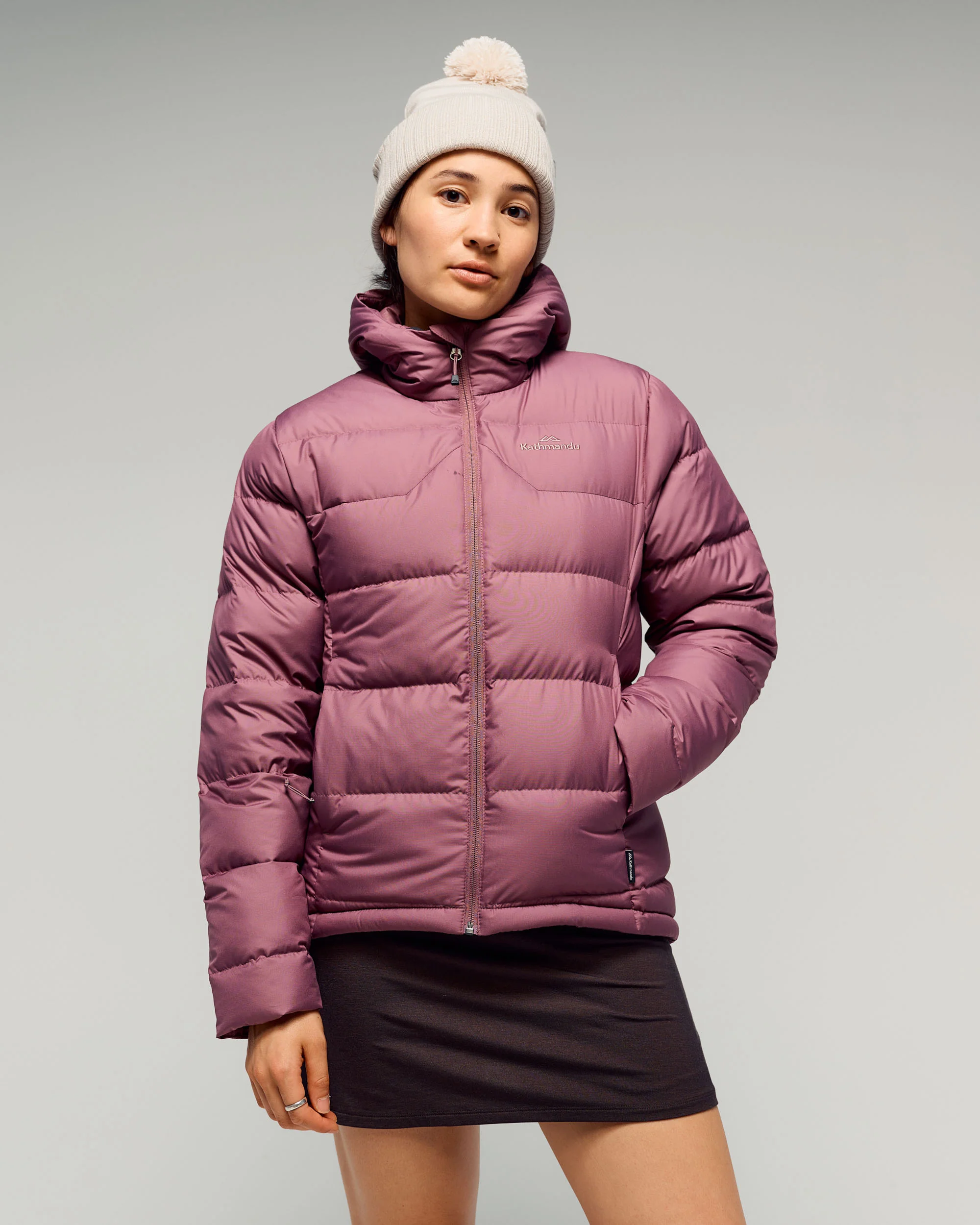 Women's Epiq Hooded Down Jacket -  Dark Thistle - Image 3