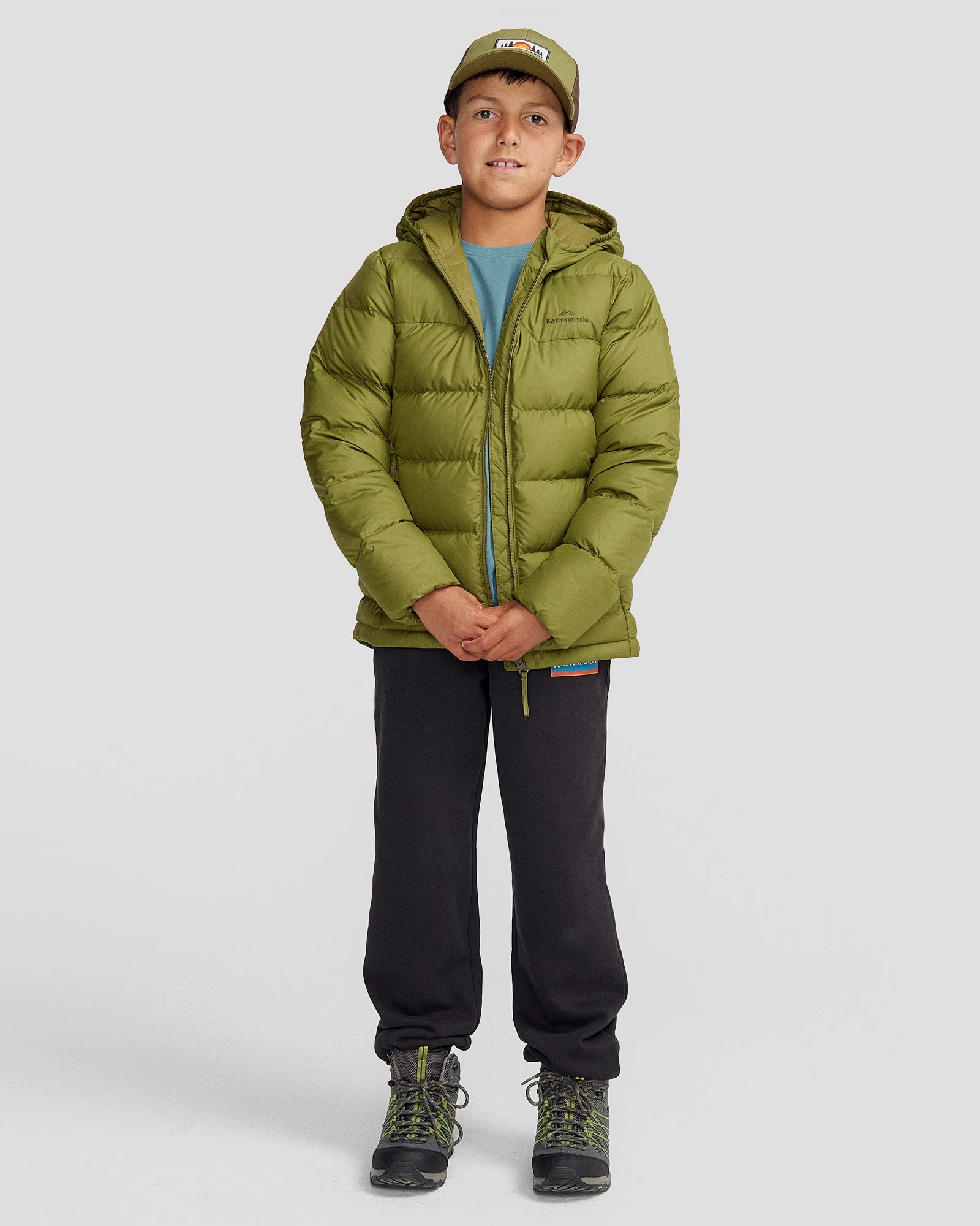Youth's Epiq Down Hooded Jacket - Dark Fern - Image 2