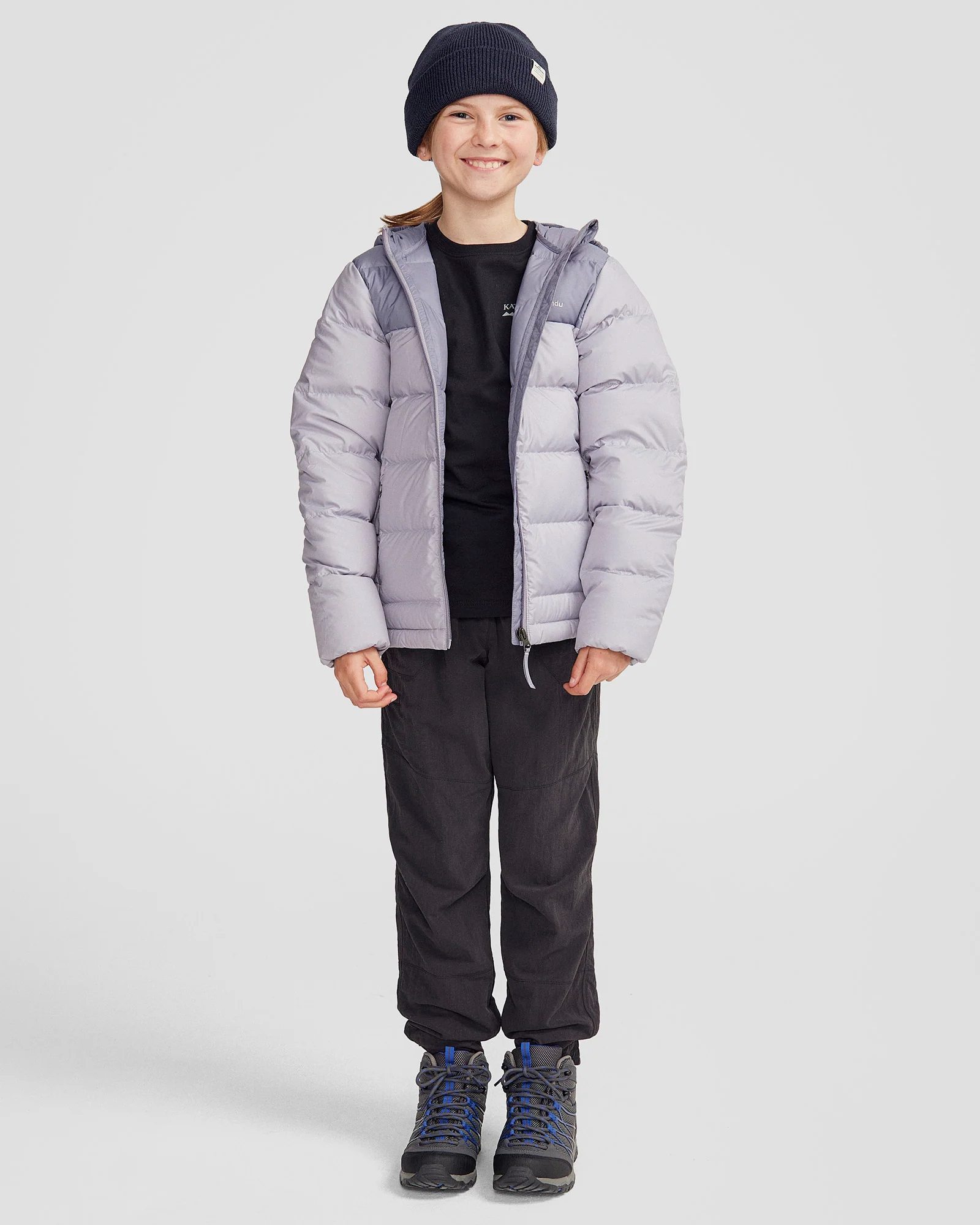 Youth's Epiq Down Hooded Jacket - Dark Haze/Light Haze - Image 2