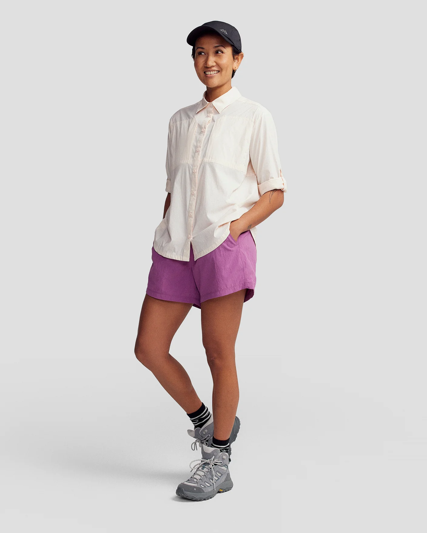 Women's EVRY-Day 4" Shorts - Washed Berry - Image 2