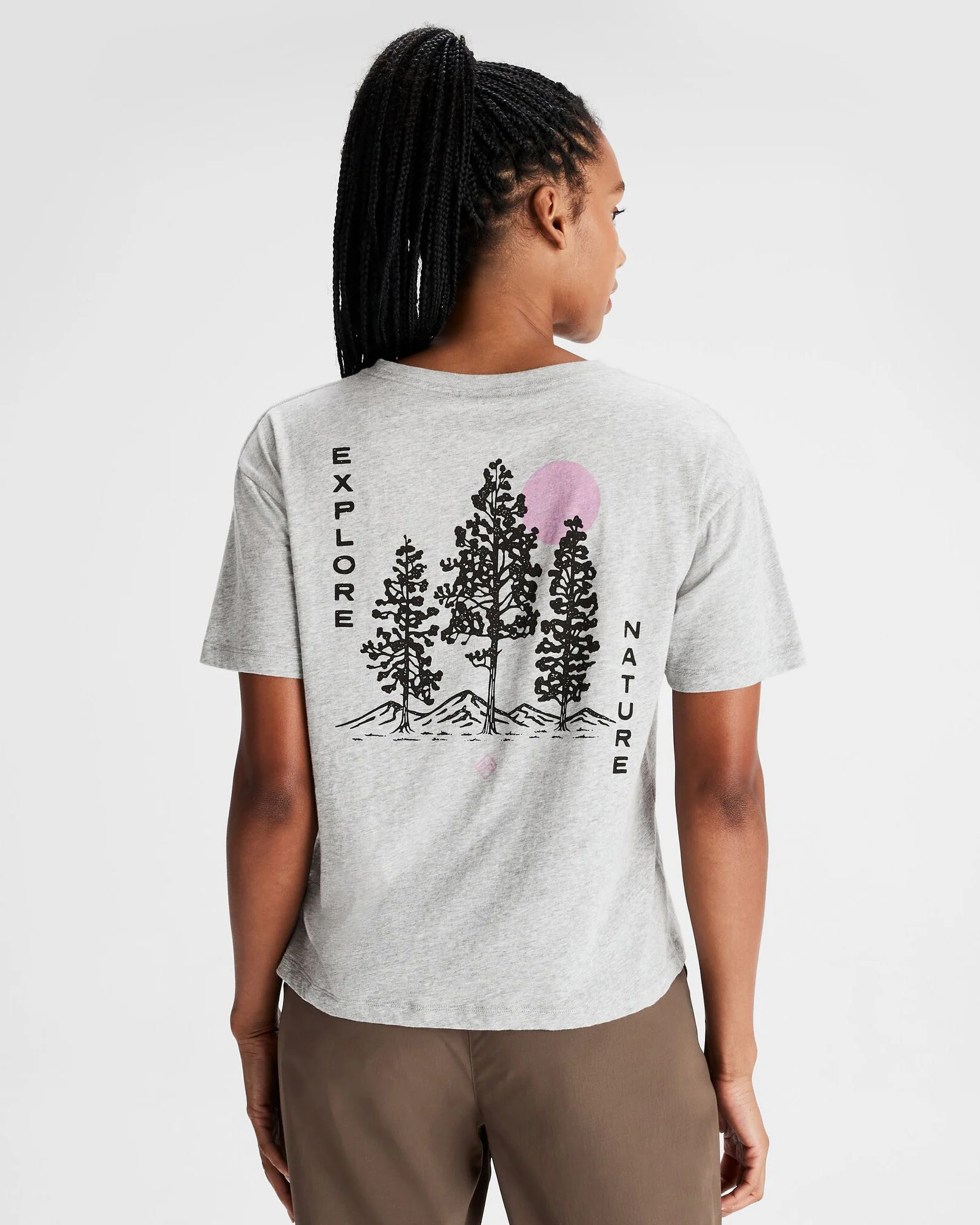 Women's Explore Nature Organic Cotton T-shirt - Light Grey Marle - Image 3