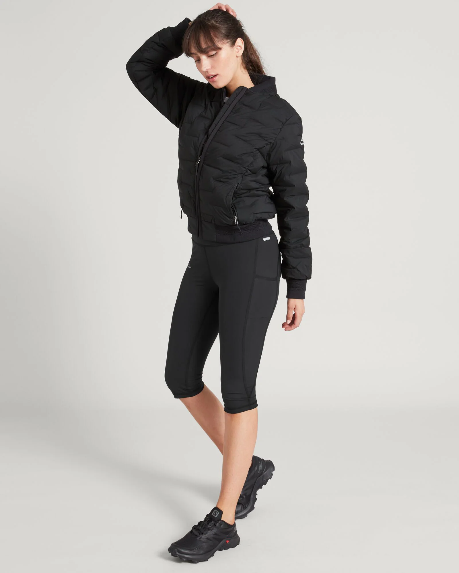 Women's Federate Stretch Down Bomber Jacket - Black - Image 2