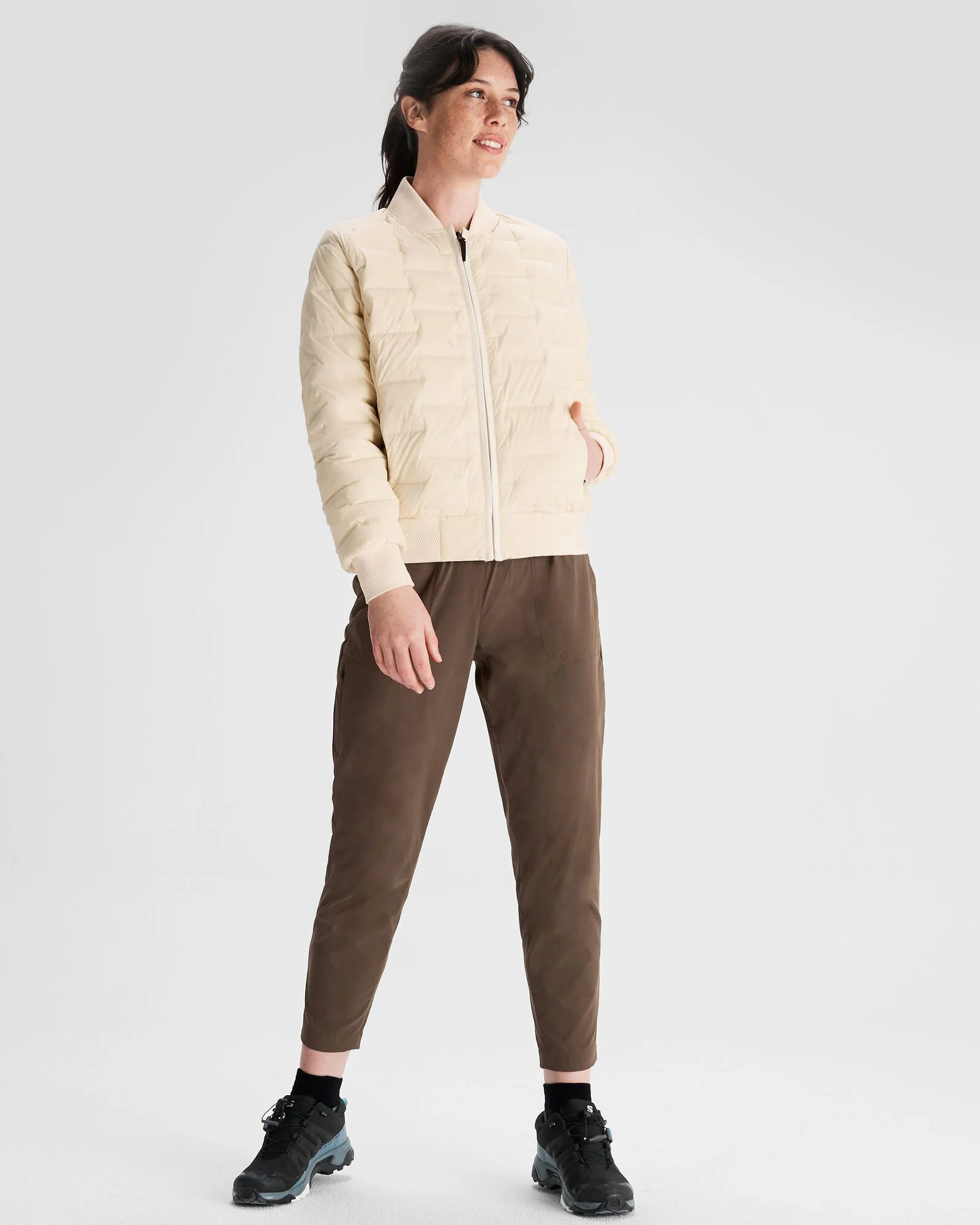 Women's Federate Stretch Down Bomber Jacket - Natural - Image 2