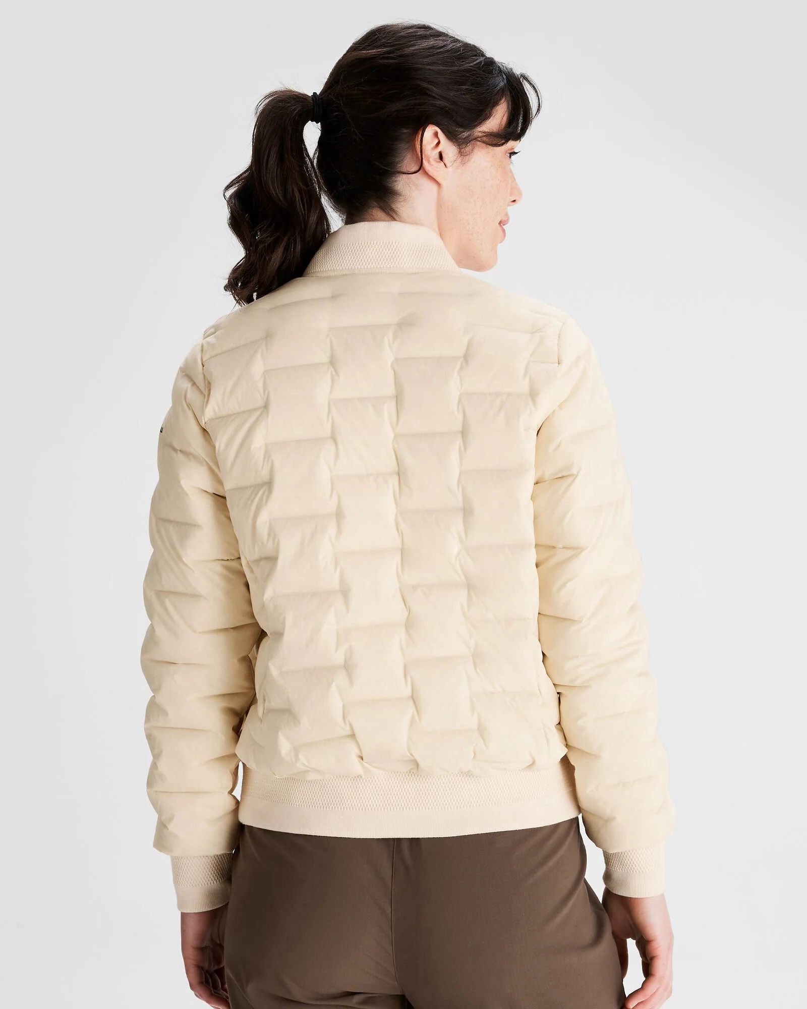 Women's Federate Stretch Down Bomber Jacket - Natural - Image 4