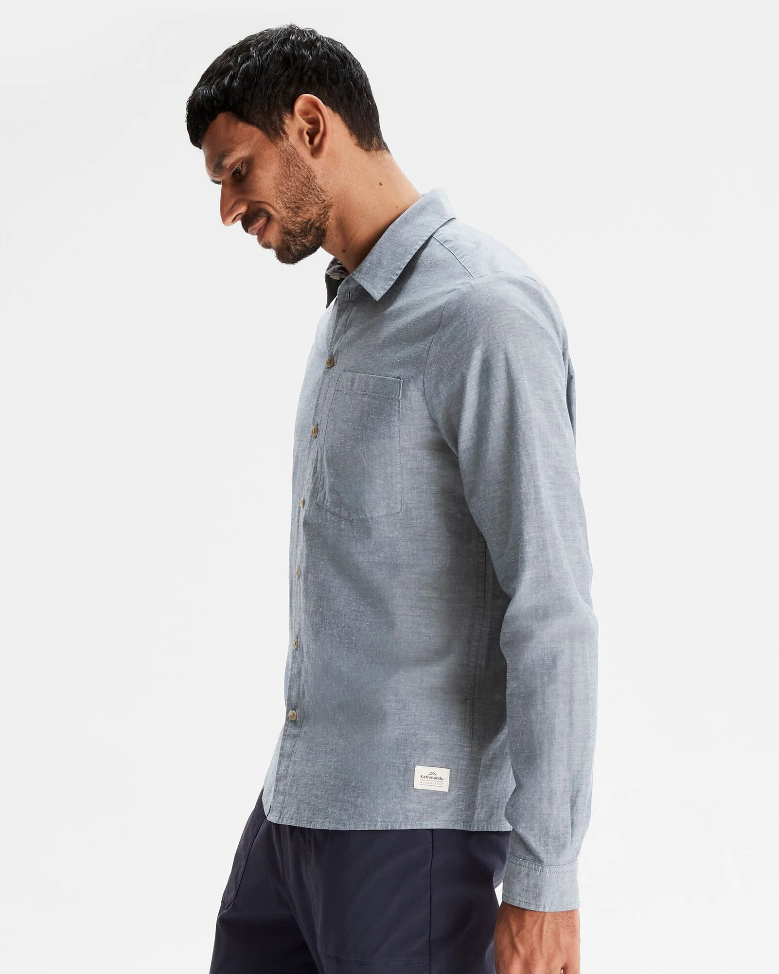 Men's Flaxton LT Long Sleeve Shirt - Chambray Blue - Image 3