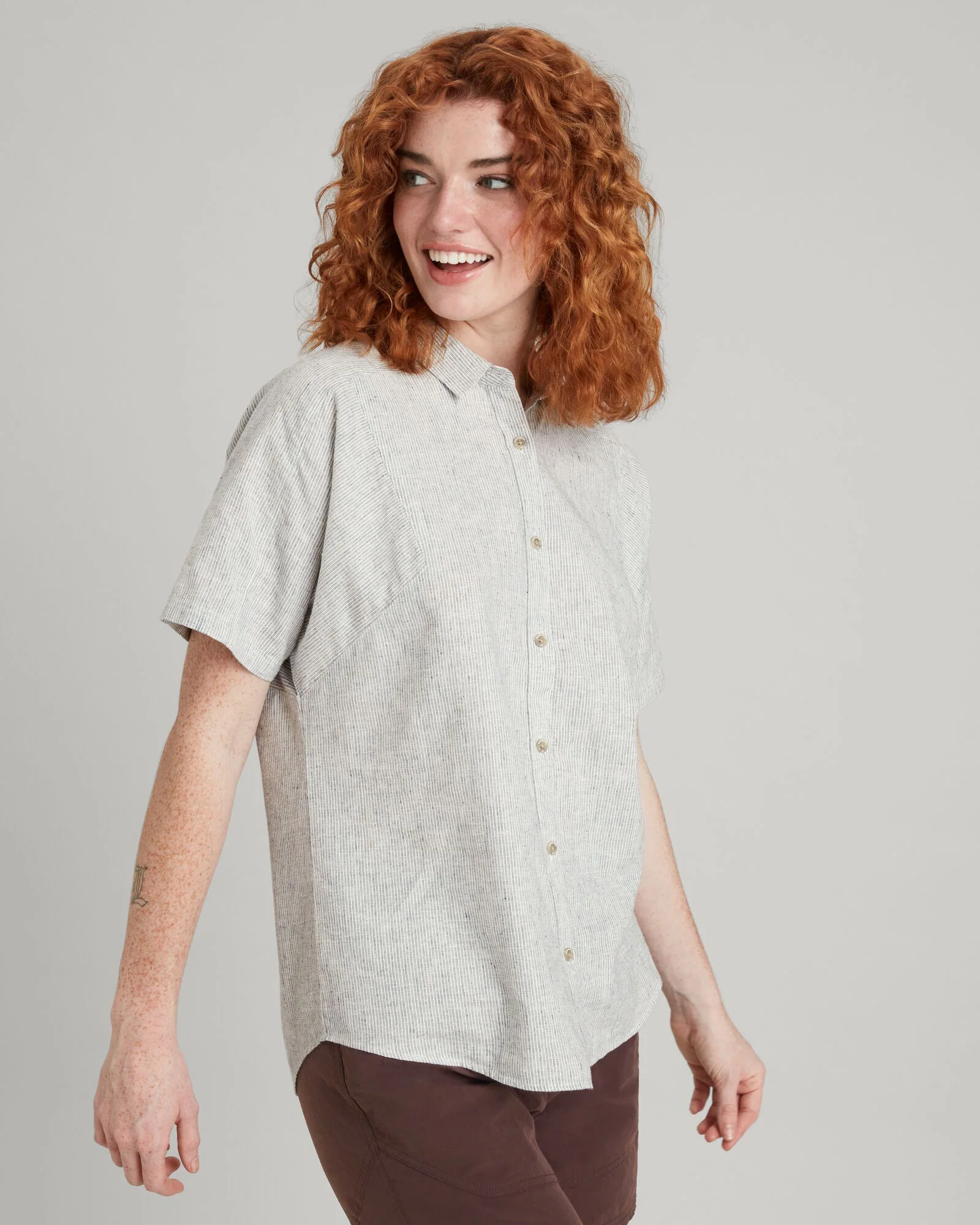 Flaxton Wmns S/S Shirt v3 - Night Mini Stripe - Image 3