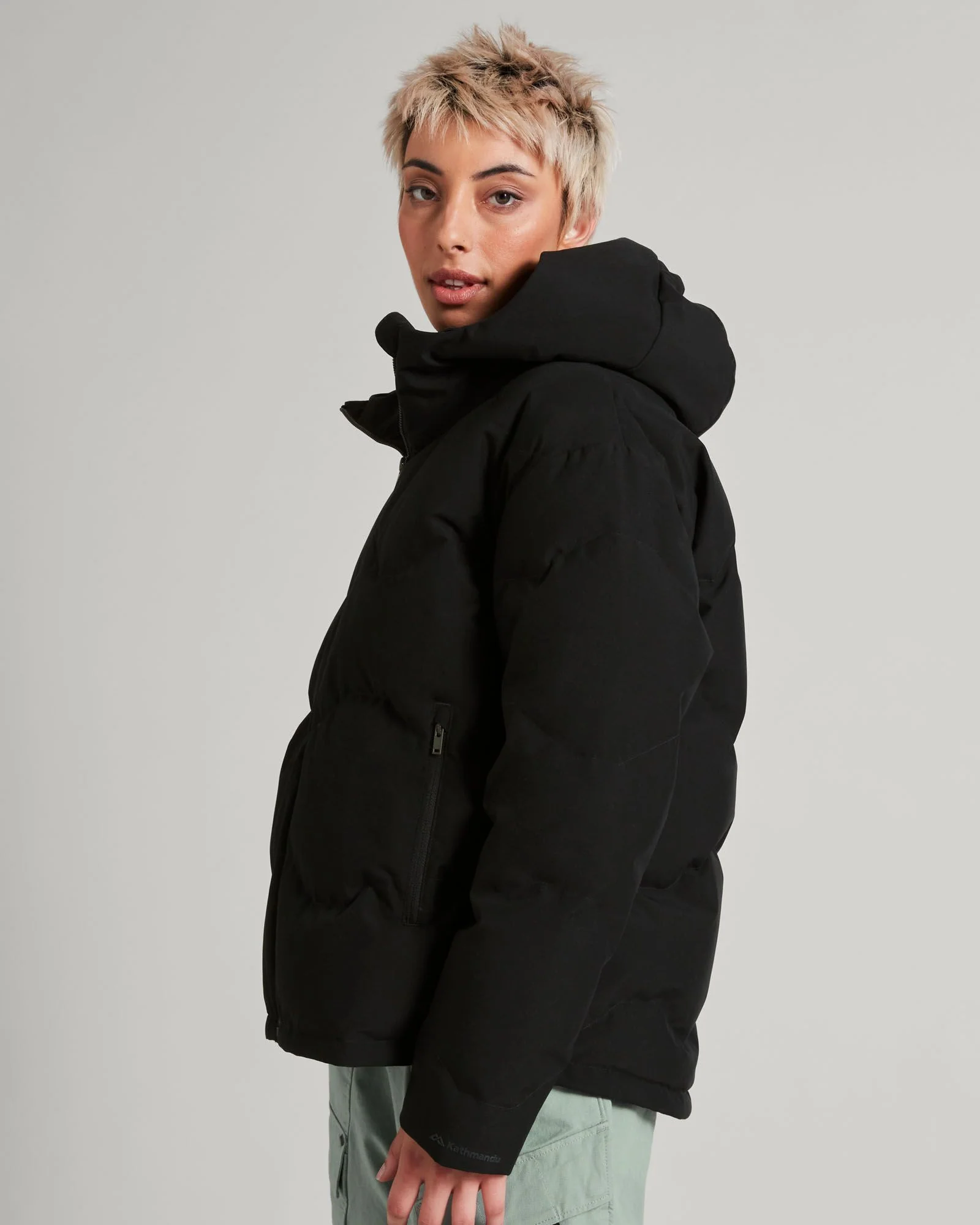 Women's Frisco X Hooded Down Jacket - Black - Image 7