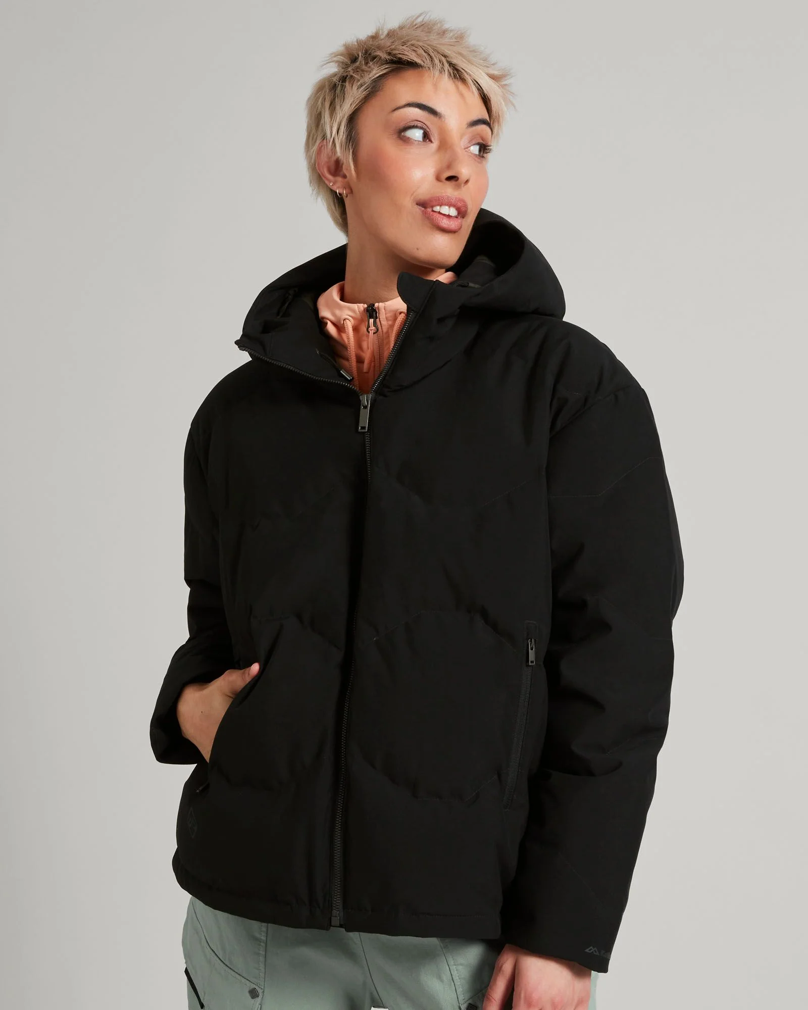Women's Frisco X Hooded Down Jacket - Black - Image 8
