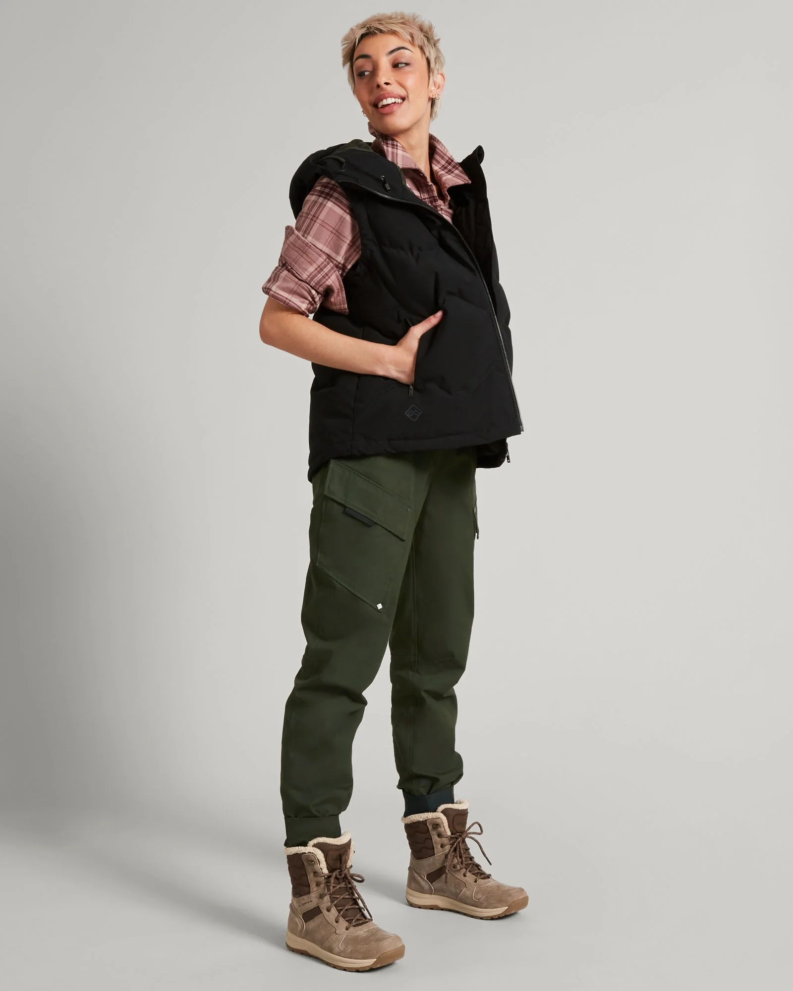 Women's Frisco X Hooded Down Vest - Black - Image 2