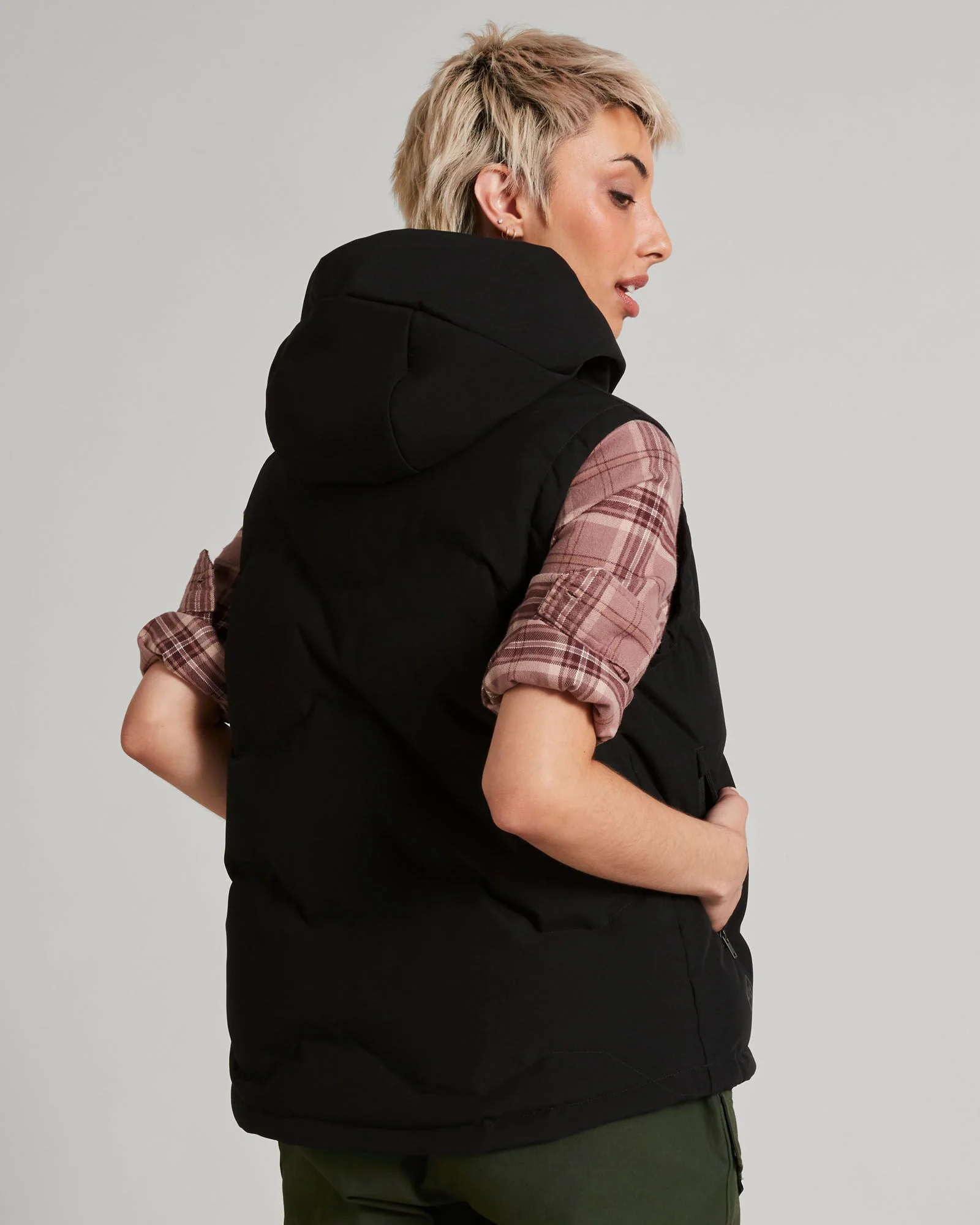 Women's Frisco X Hooded Down Vest - Black - Image 4