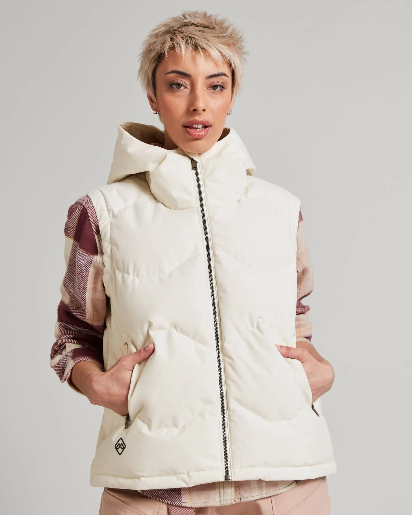 Women's Frisco X Hooded Down Vest - Natural - Image 3