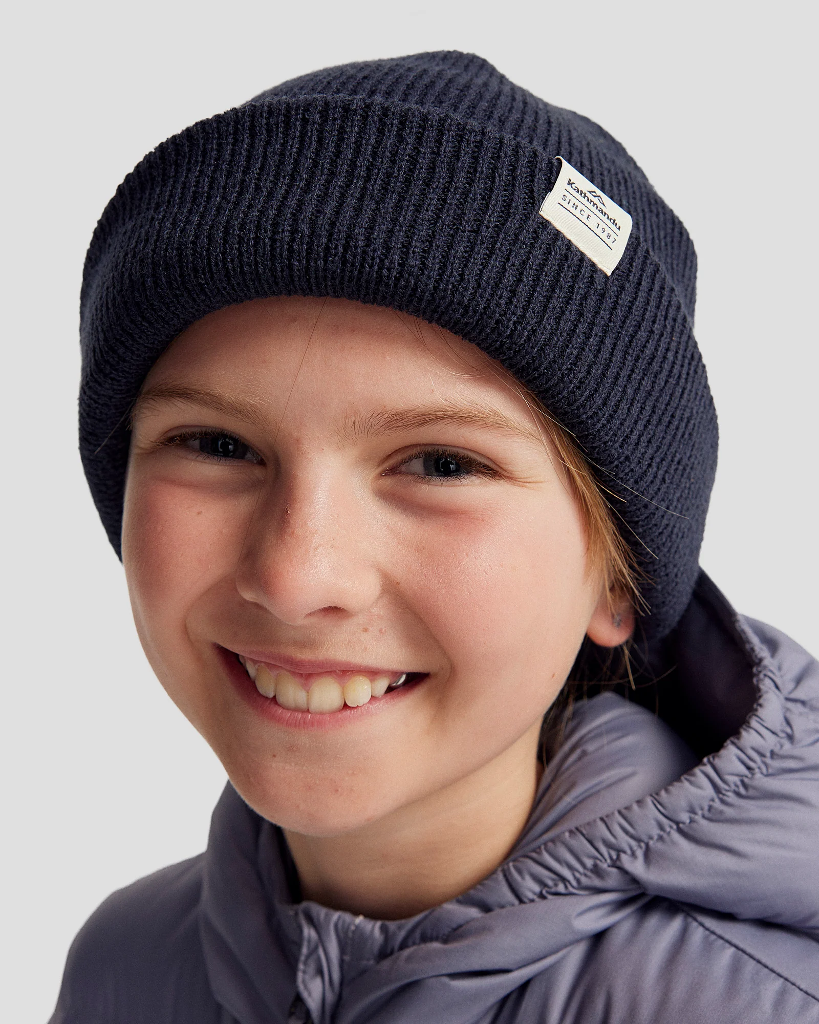 Kids' Fyfe Beanie - Pure Navy - Image 2