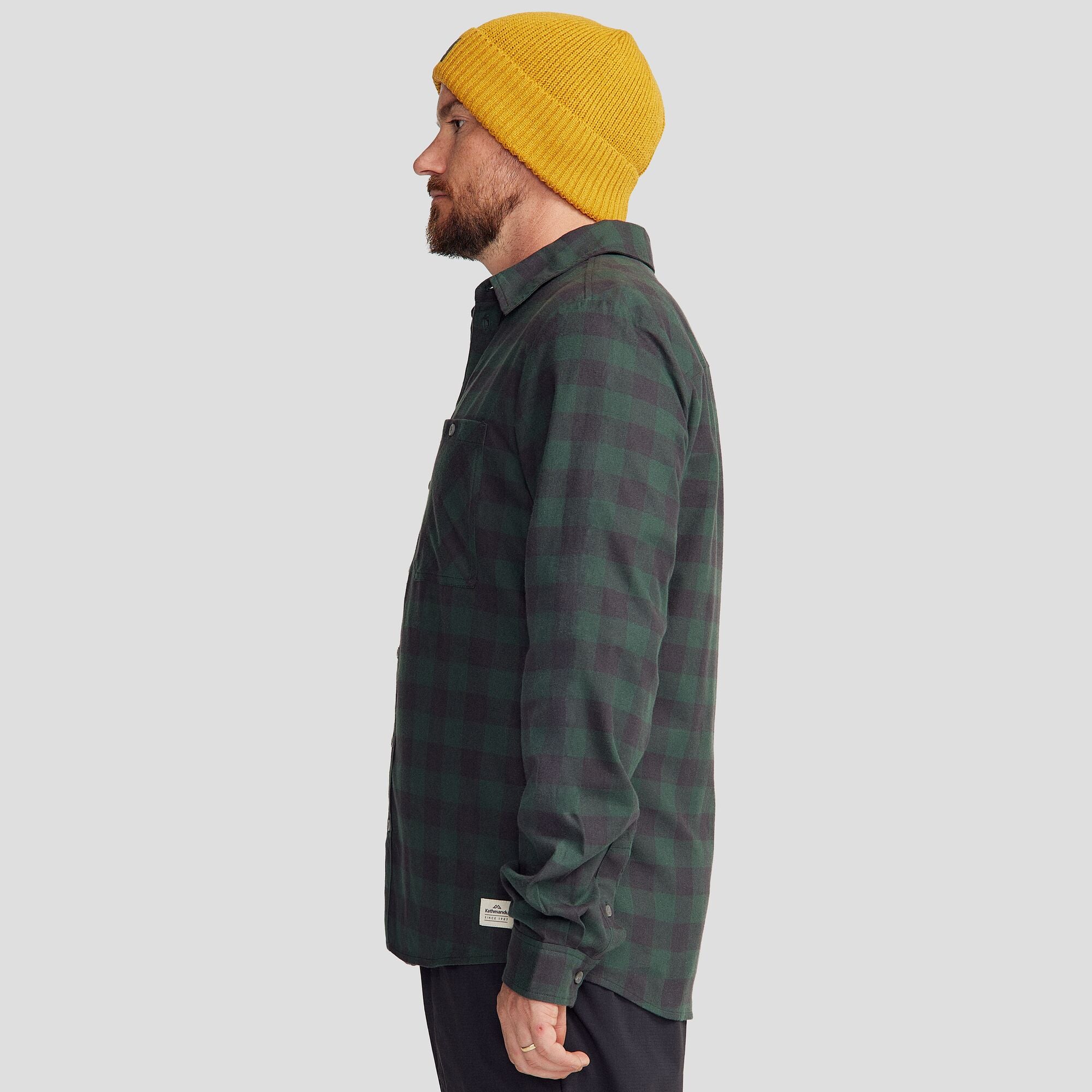 Fyfe Men's L/S Shirt - Forest Gingham - Image 3