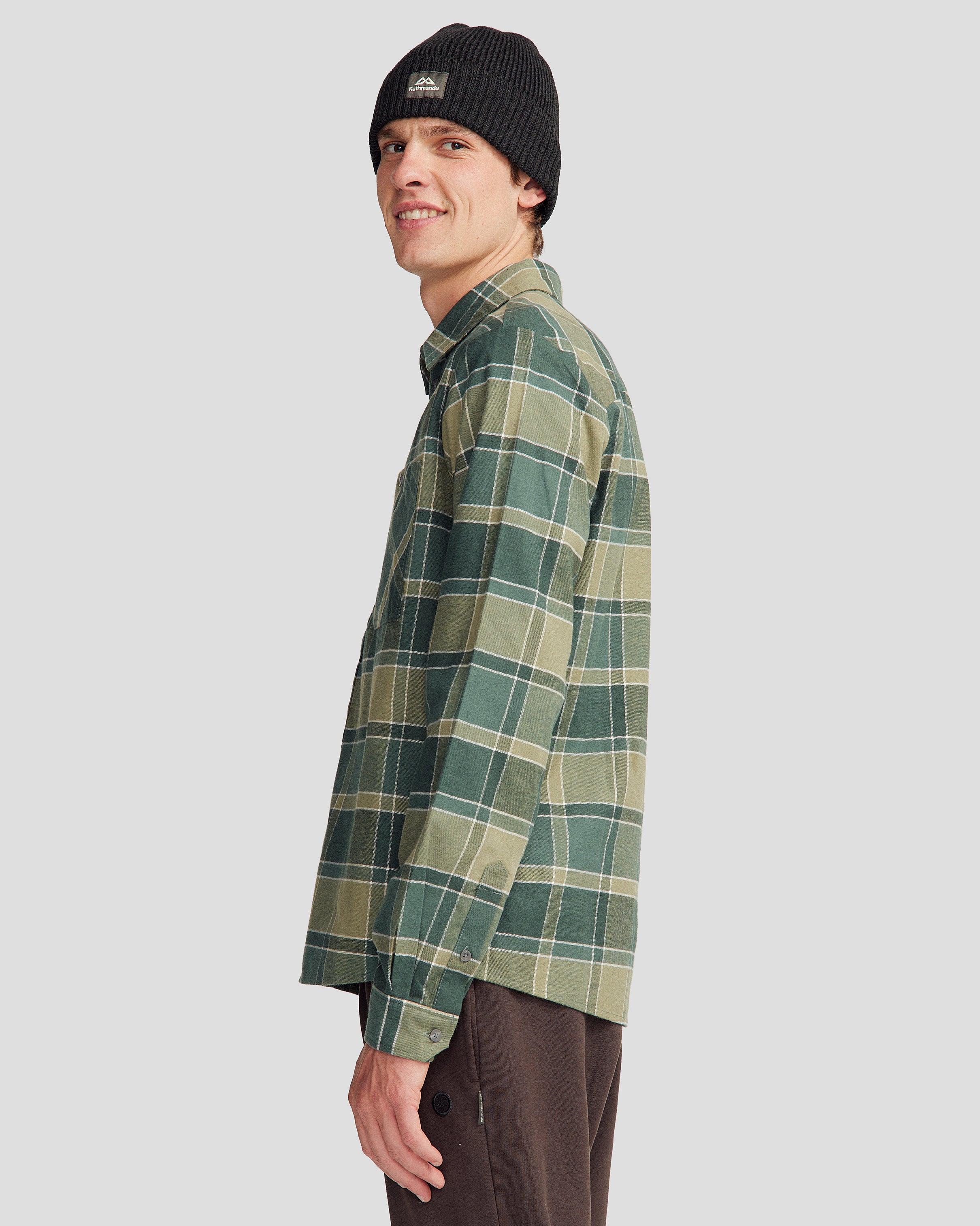 Fyfe Men's L/S Shirt - Forest Plaid - Image 3