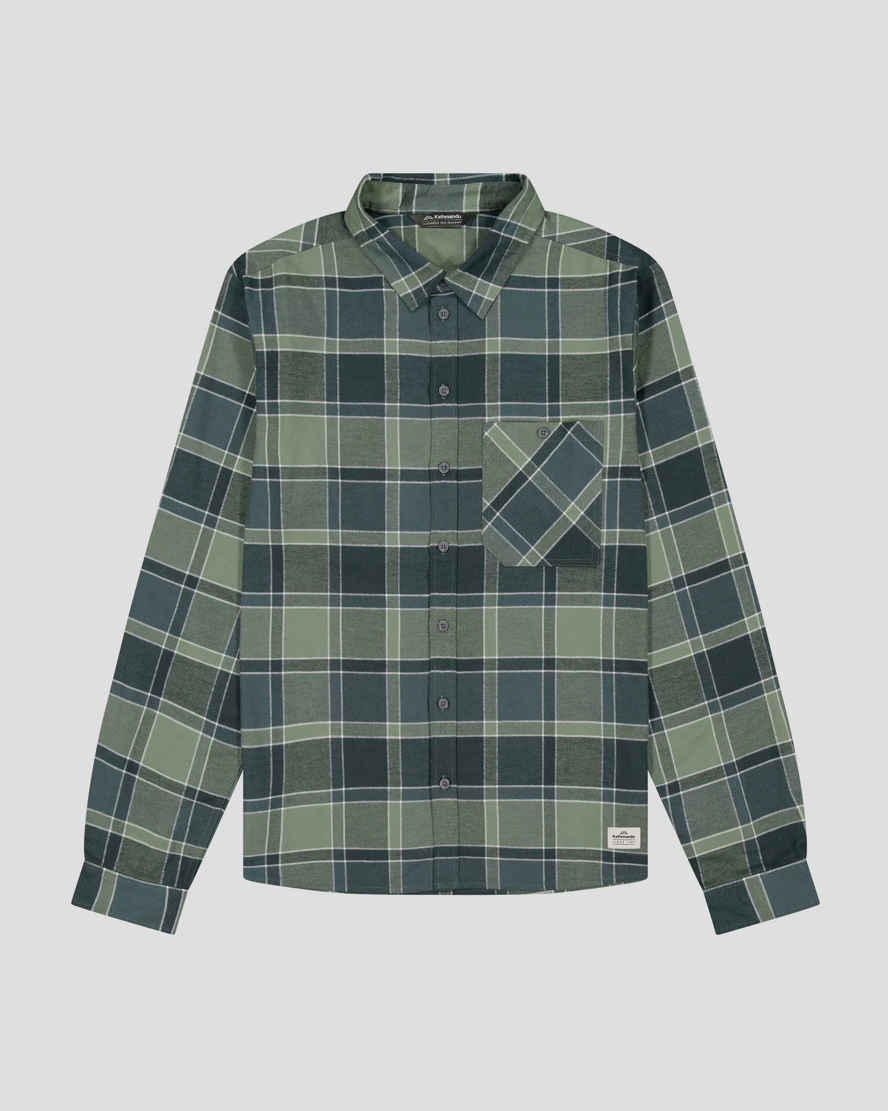 Fyfe Men's L/S Shirt - Forest Plaid - Image 5