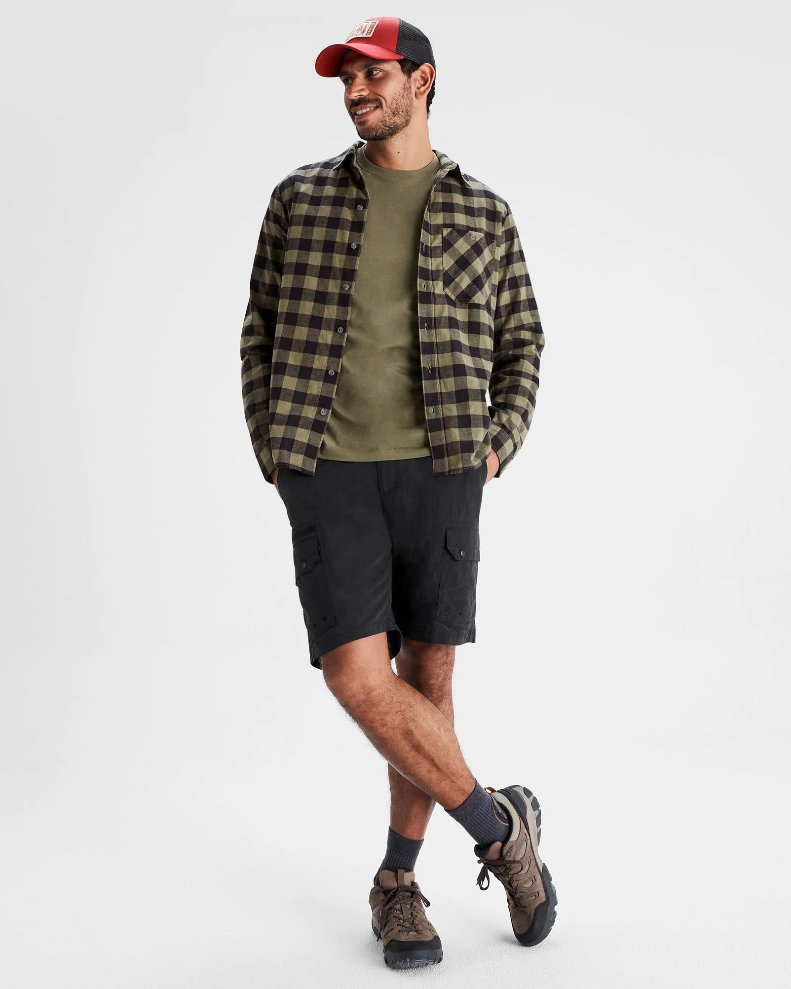 Men's Fyfe Flannel Shirt - Light Moss Gingham - Image 2