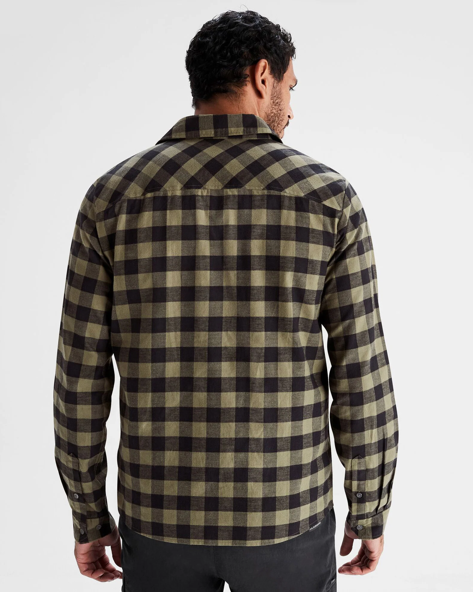 Men's Fyfe Flannel Shirt - Light Moss Gingham - Image 4