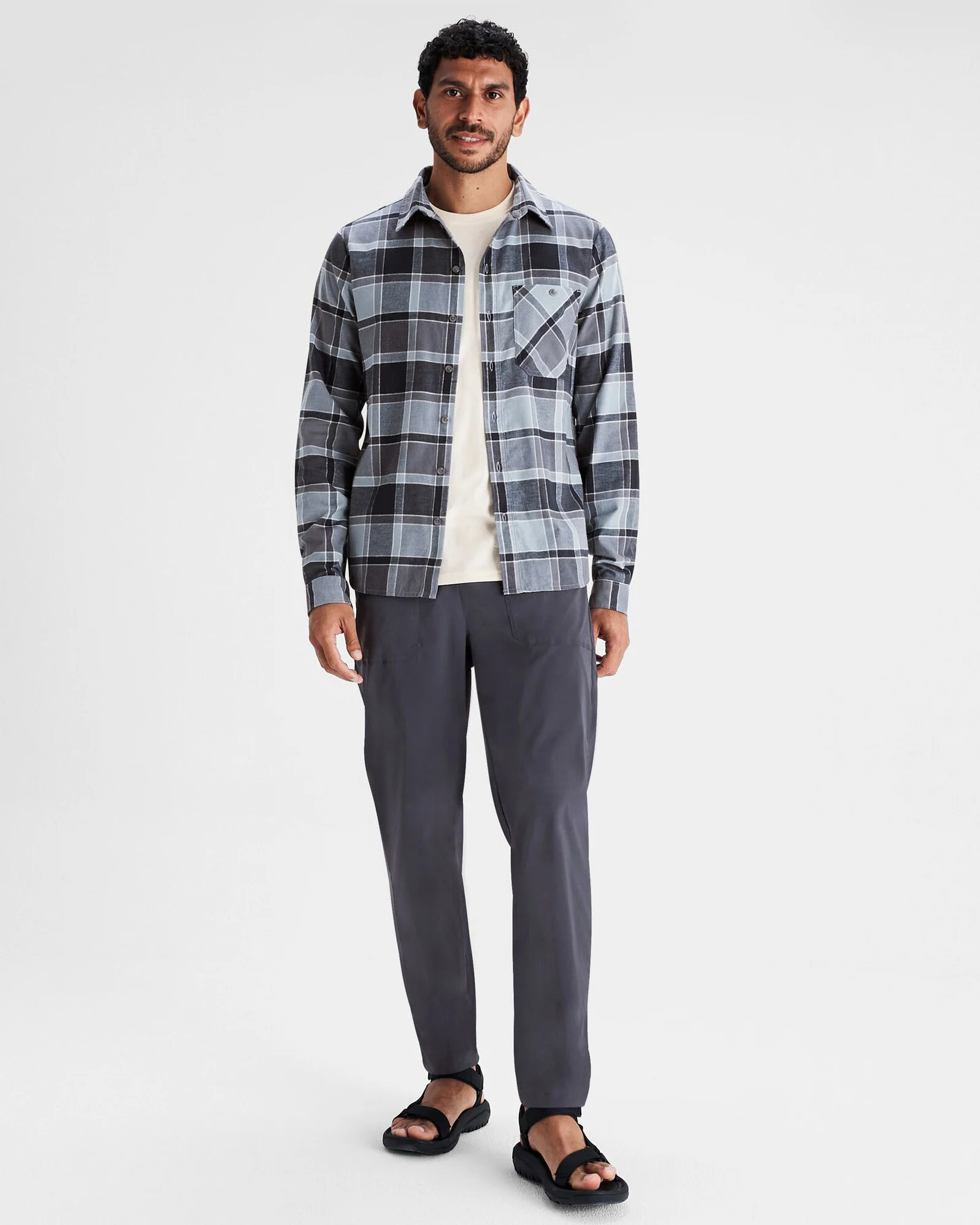 Men's Fyfe Flannel Shirt - Mid Navy Plaid - Image 2