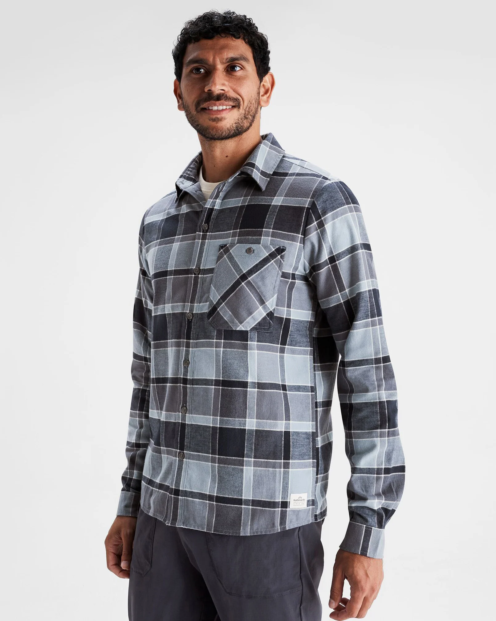 Men's Fyfe Flannel Shirt - Mid Navy Plaid - Image 3