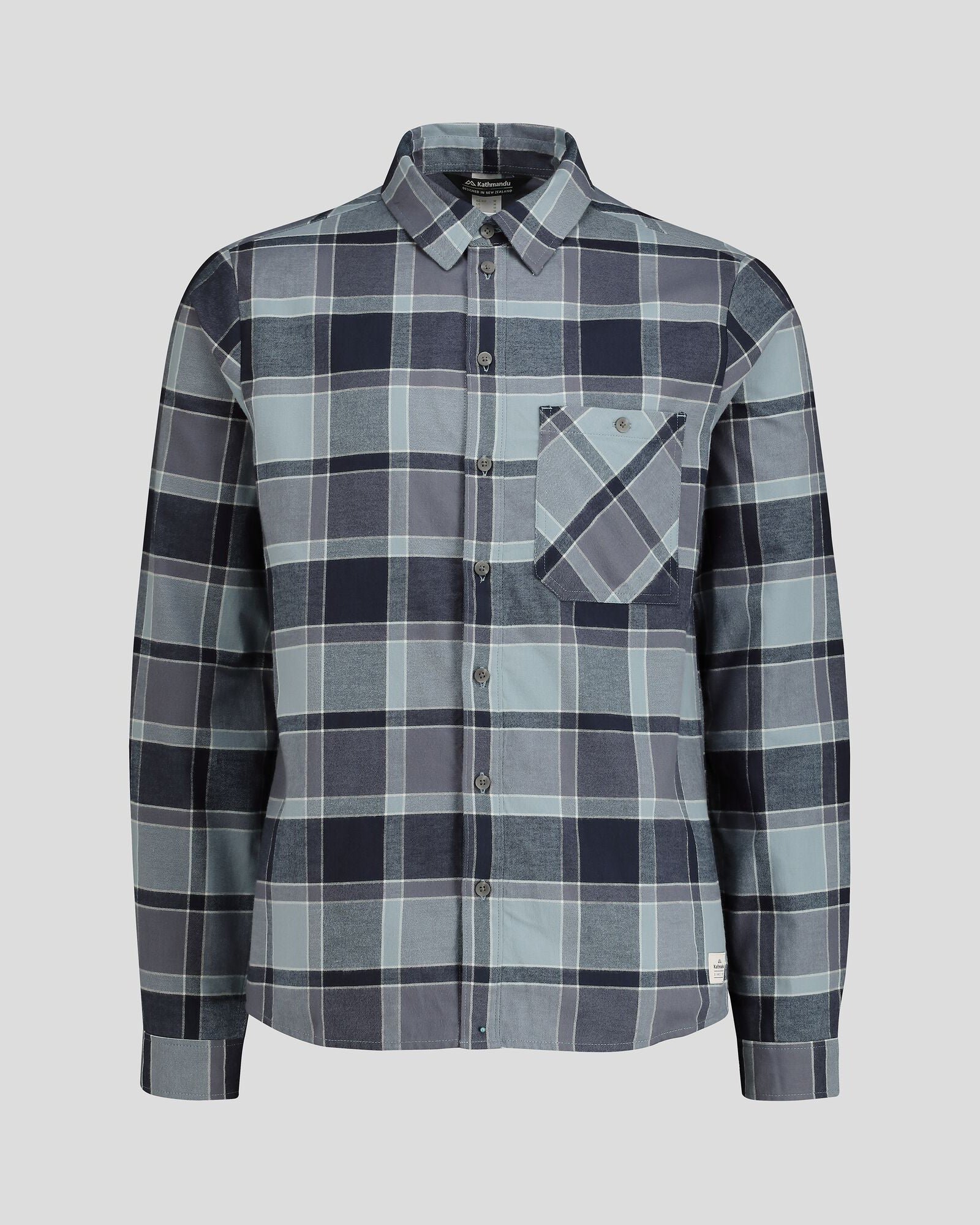 Men's Fyfe Flannel Shirt - Mid Navy Plaid - Image 5