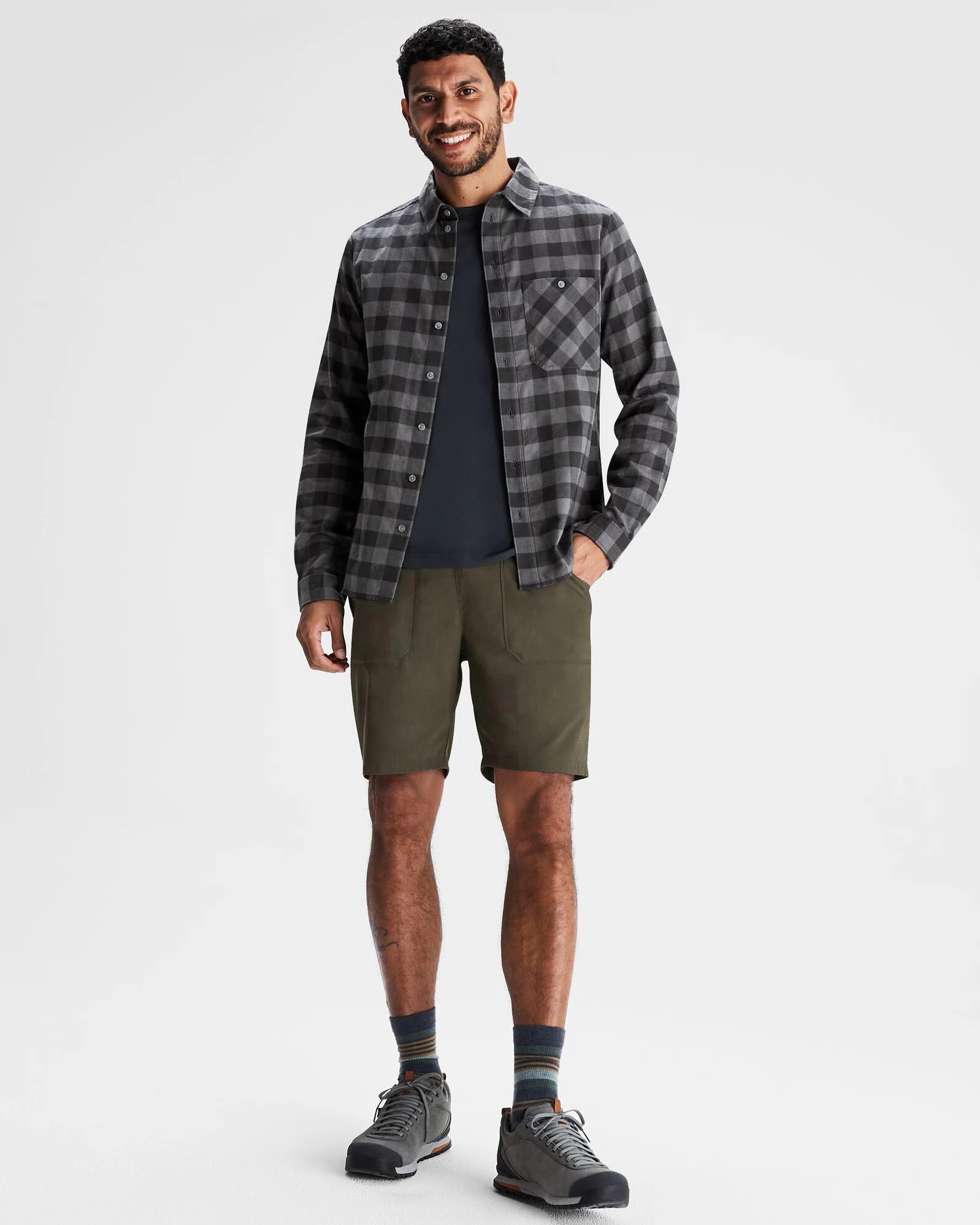 Men's Fyfe Flannel Shirt - Shale Gingham - Image 2
