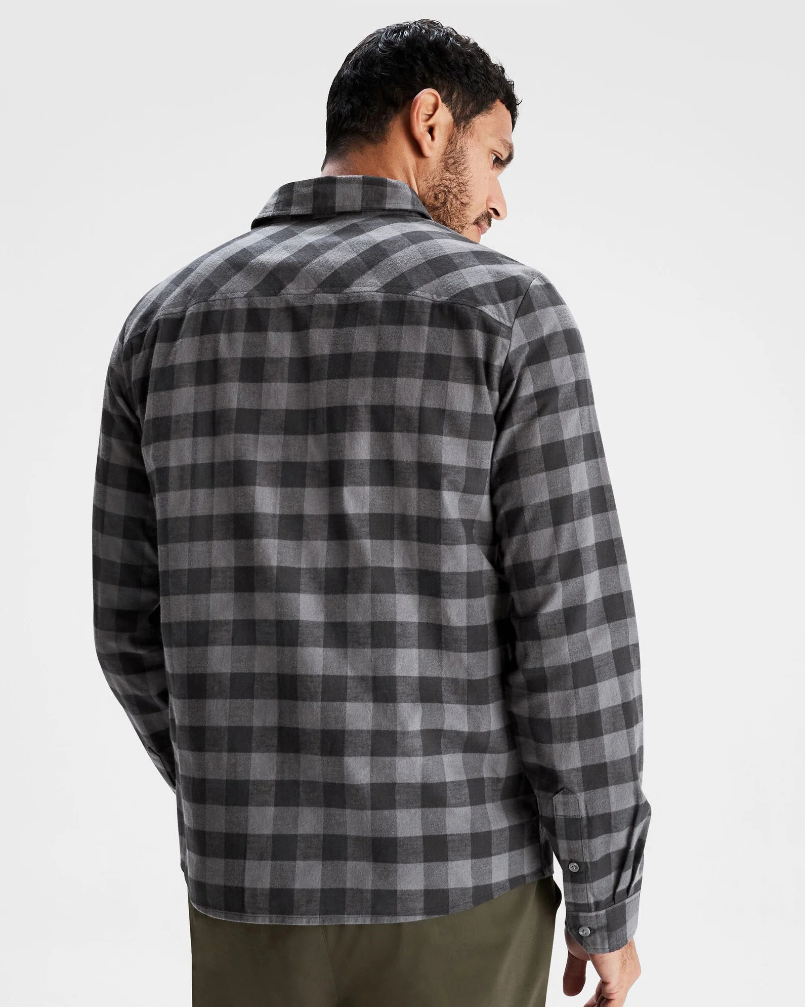 Men's Fyfe Flannel Shirt - Shale Gingham - Image 4