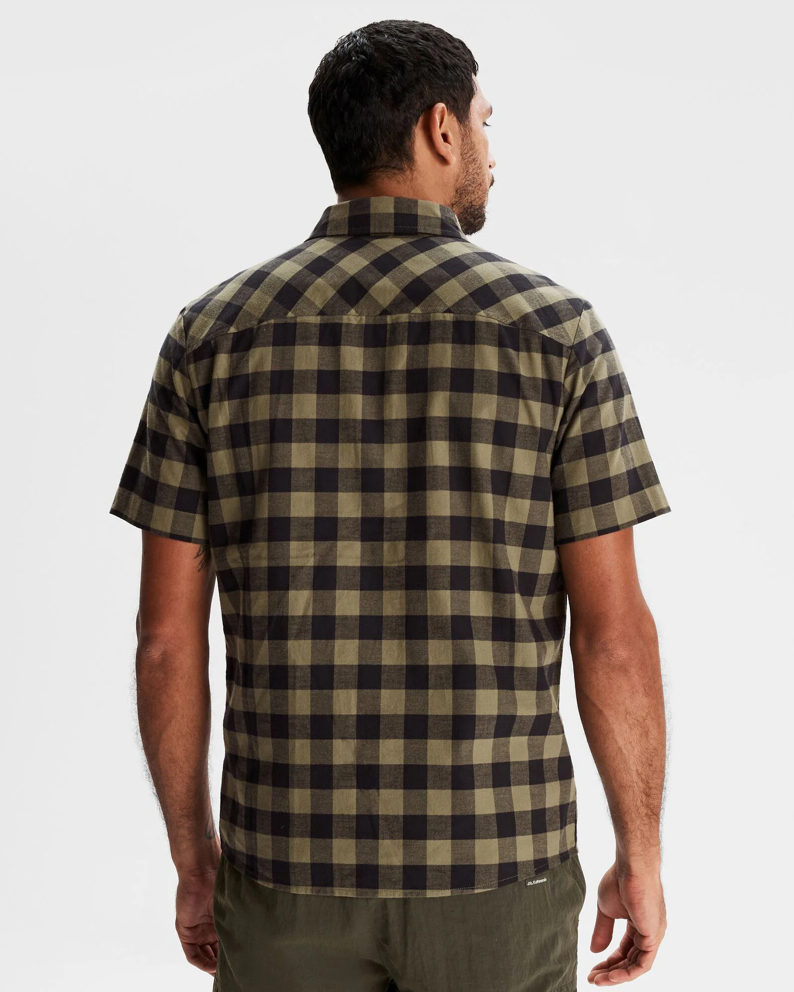 Men's Fyfe Short Sleeve Shirt - Light Moss Gingham - Image 4