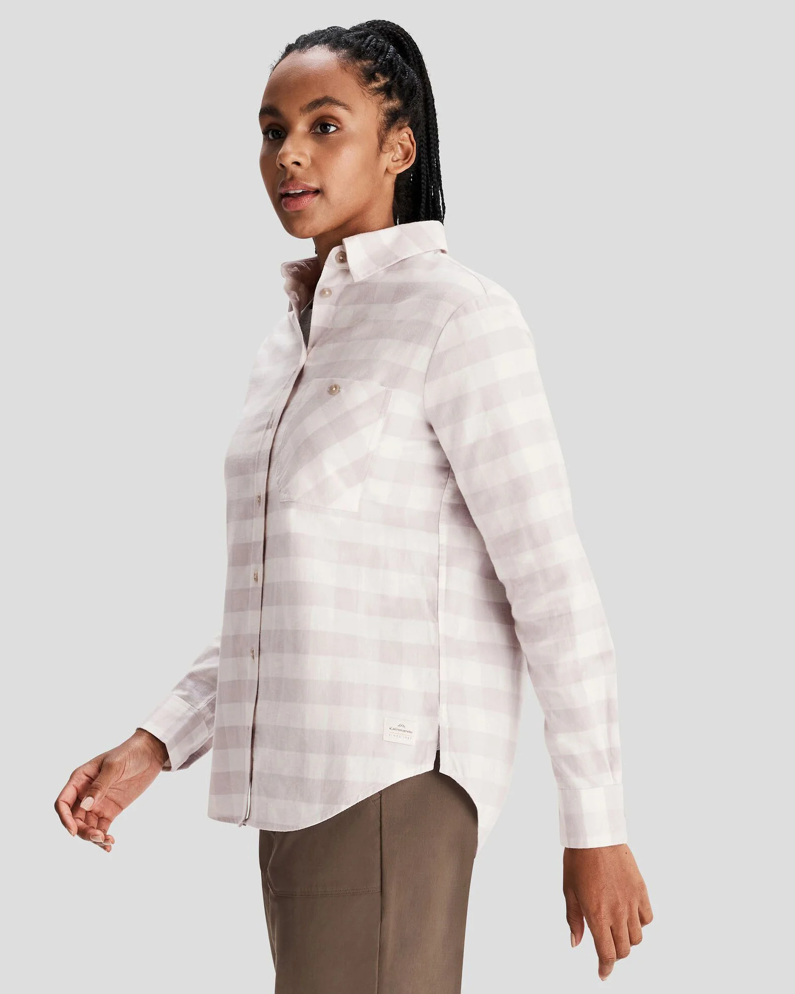 Women's Fyfe Flannel Shirt - Dove Gingham - Image 2