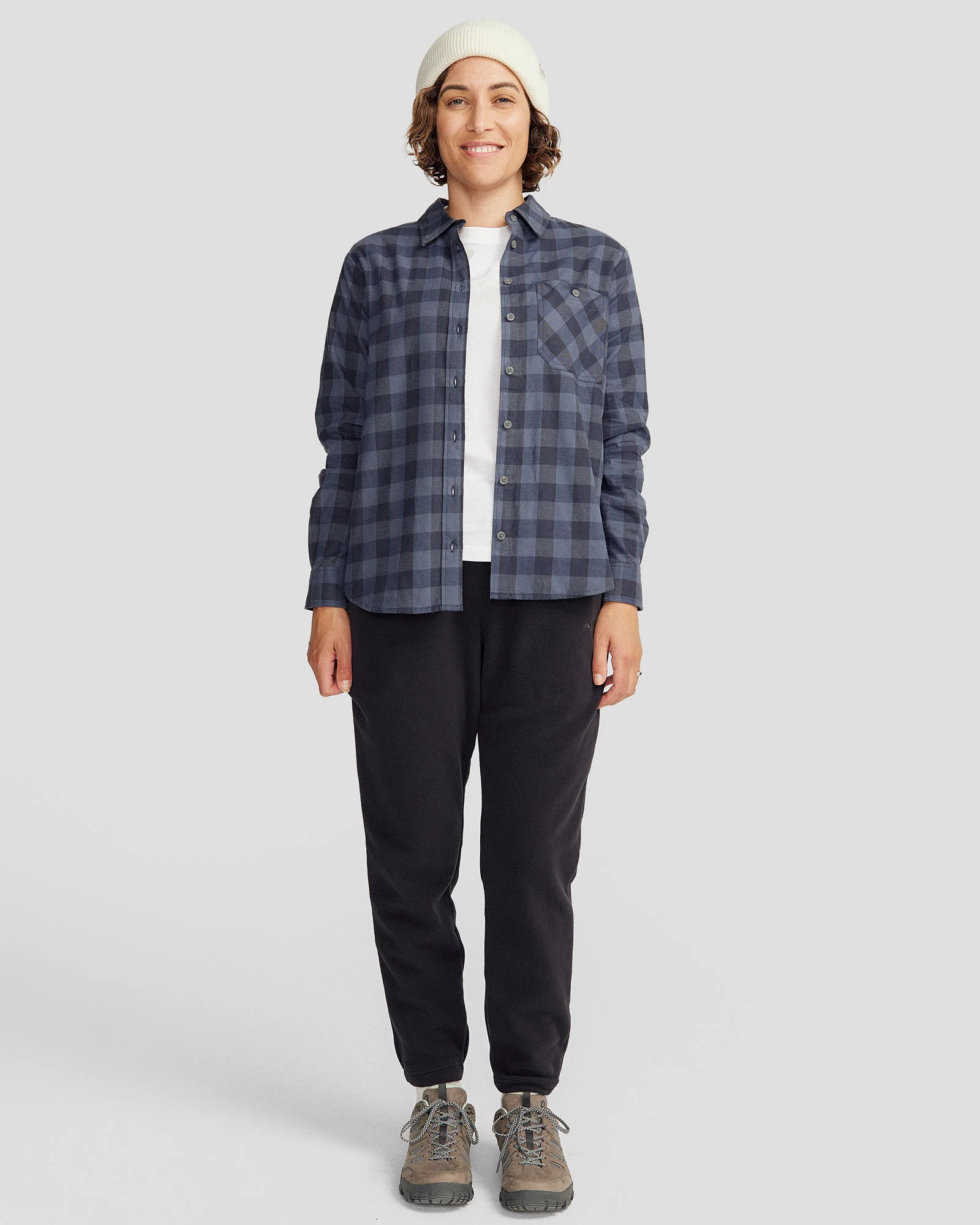Women's Fyfe Flannel Shirt - Mid Navy Gingham - Image 2