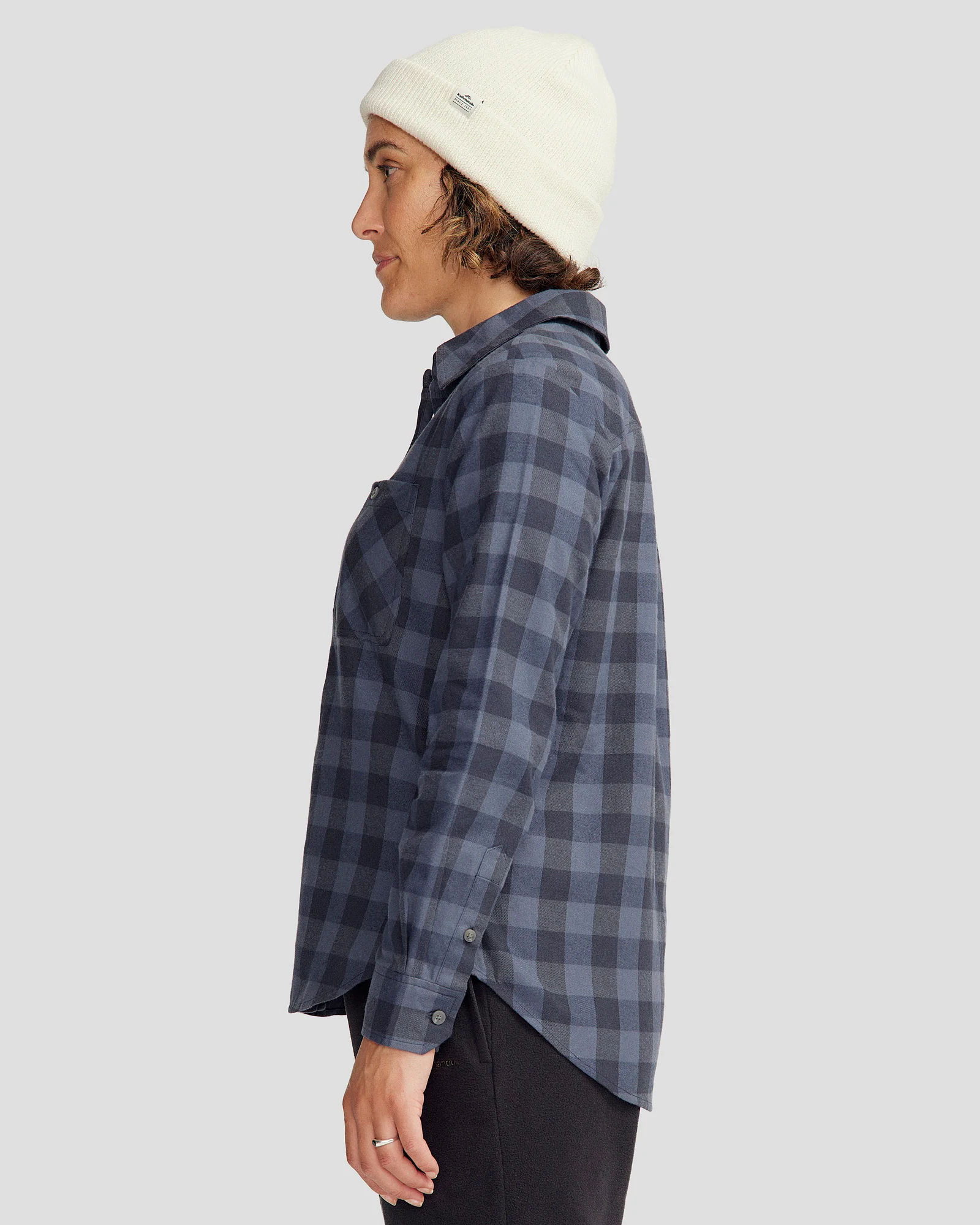 Women's Fyfe Flannel Shirt - Mid Navy Gingham - Image 3