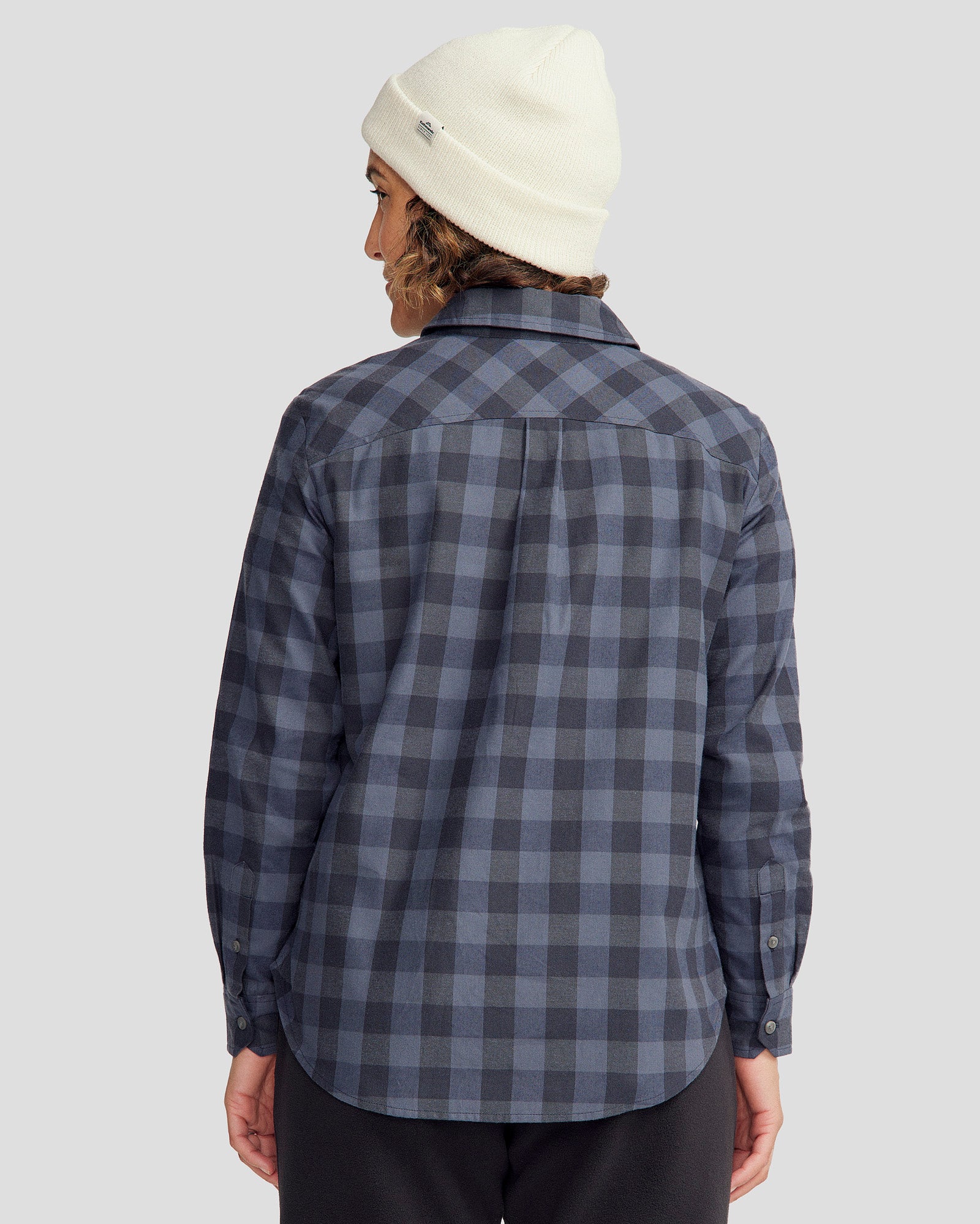 Women's Fyfe Flannel Shirt - Mid Navy Gingham - Image 4