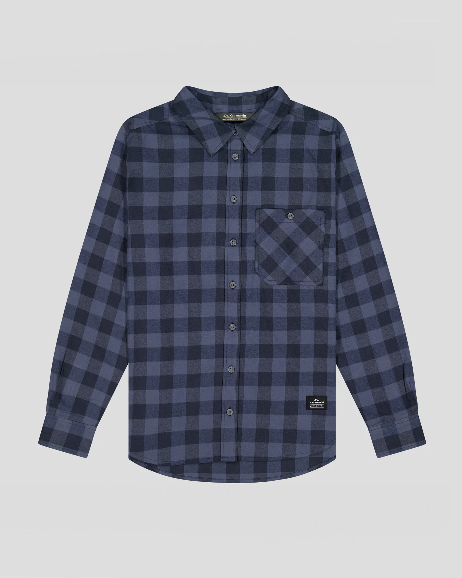 Women's Fyfe Flannel Shirt - Mid Navy Gingham - Image 5