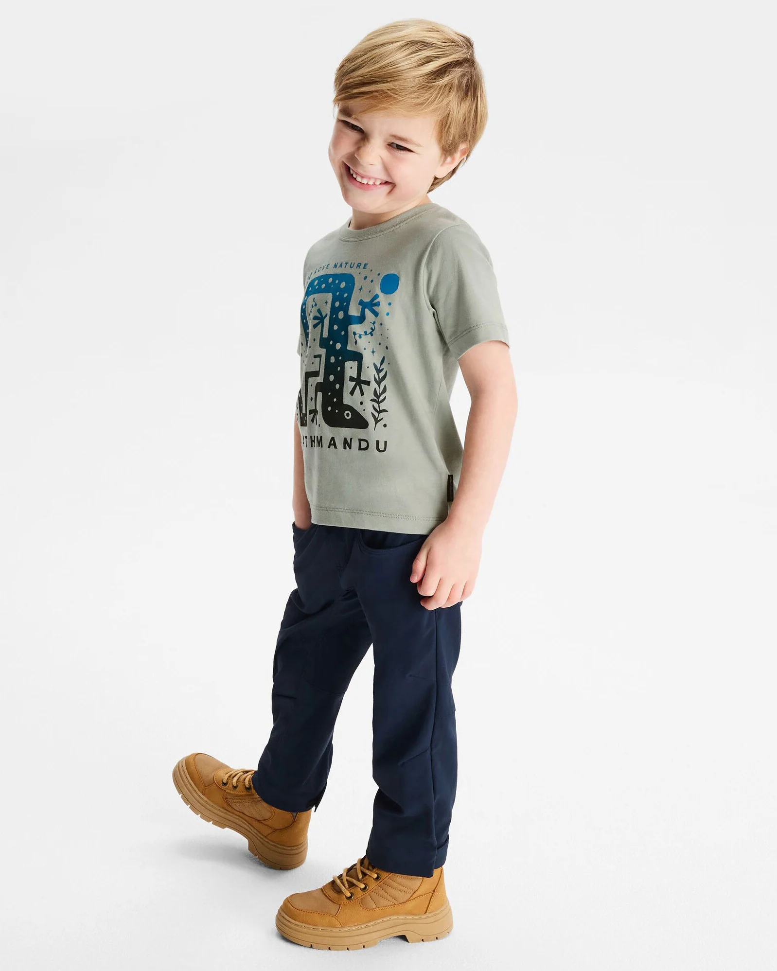 Kids' Geo Skink Organic Cotton T-shirt - Gum Tree - Image 2