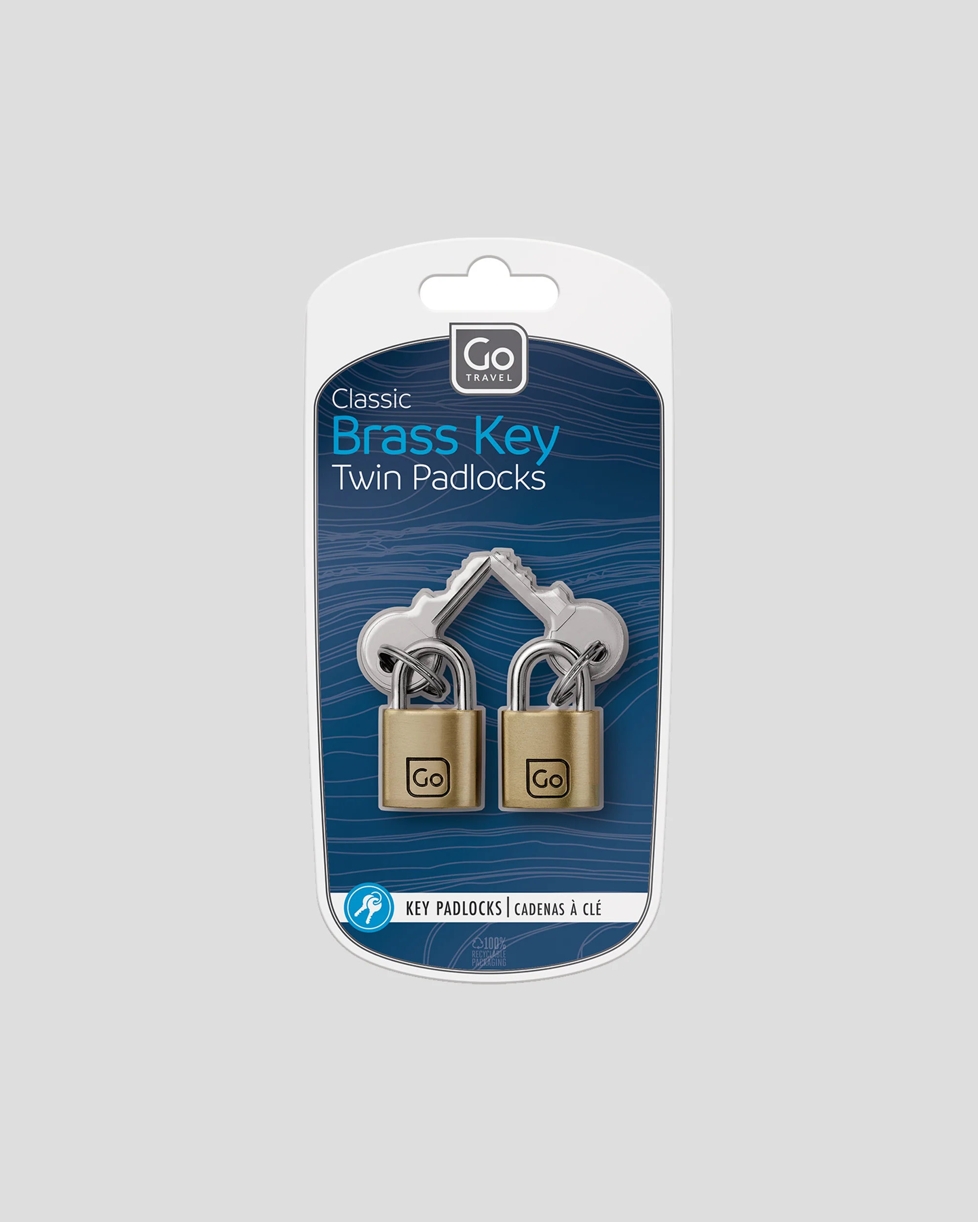 Go Travel Classic Brass Key Padlocks 2Pk - Brass - Image 3