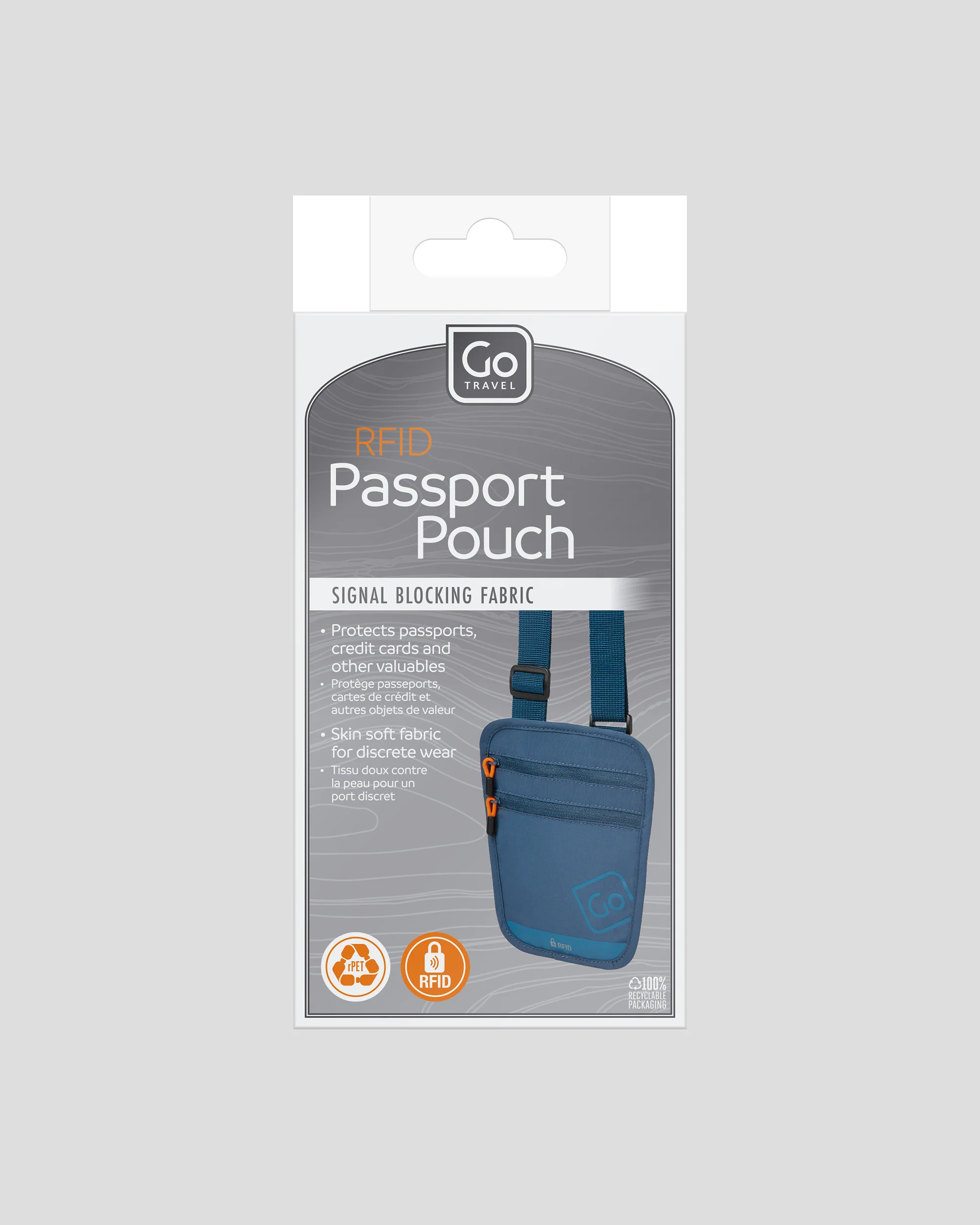 Go Travel RFID Passport Pouch - Blue - Image 3