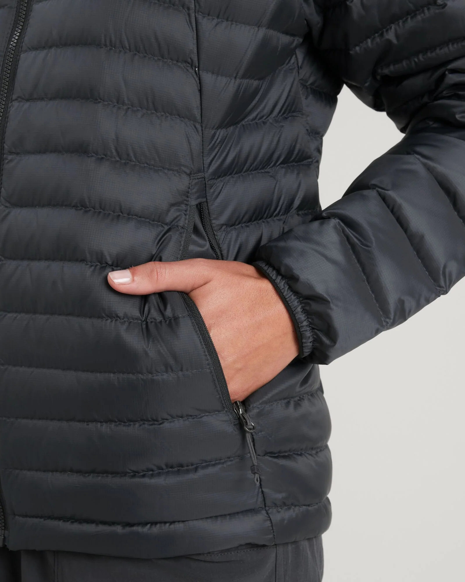 Women's Heli R Hooded Down Jacket - Black Stingray - Image 5