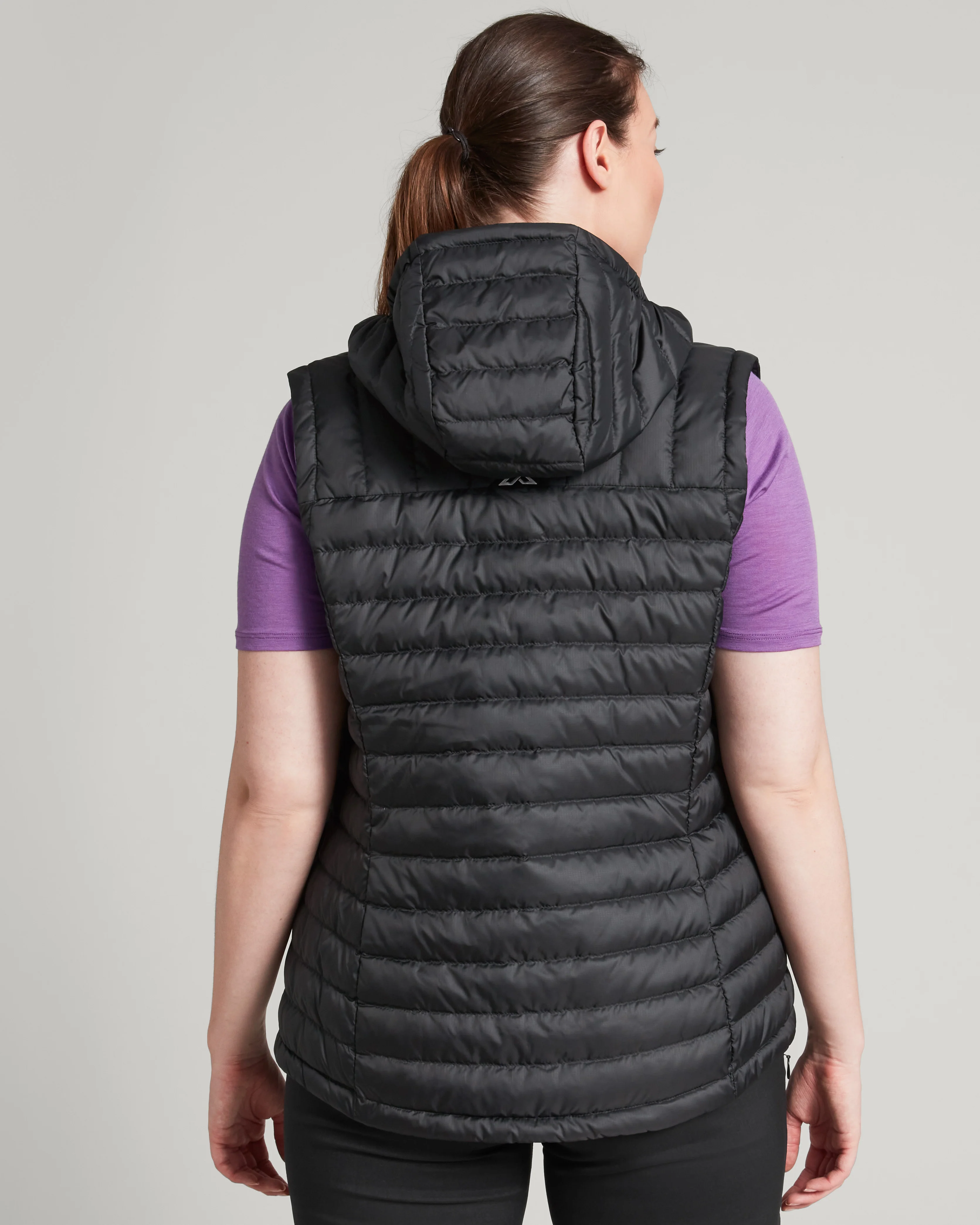 Women's Heli Hooded Down Vest - Black - Image 4