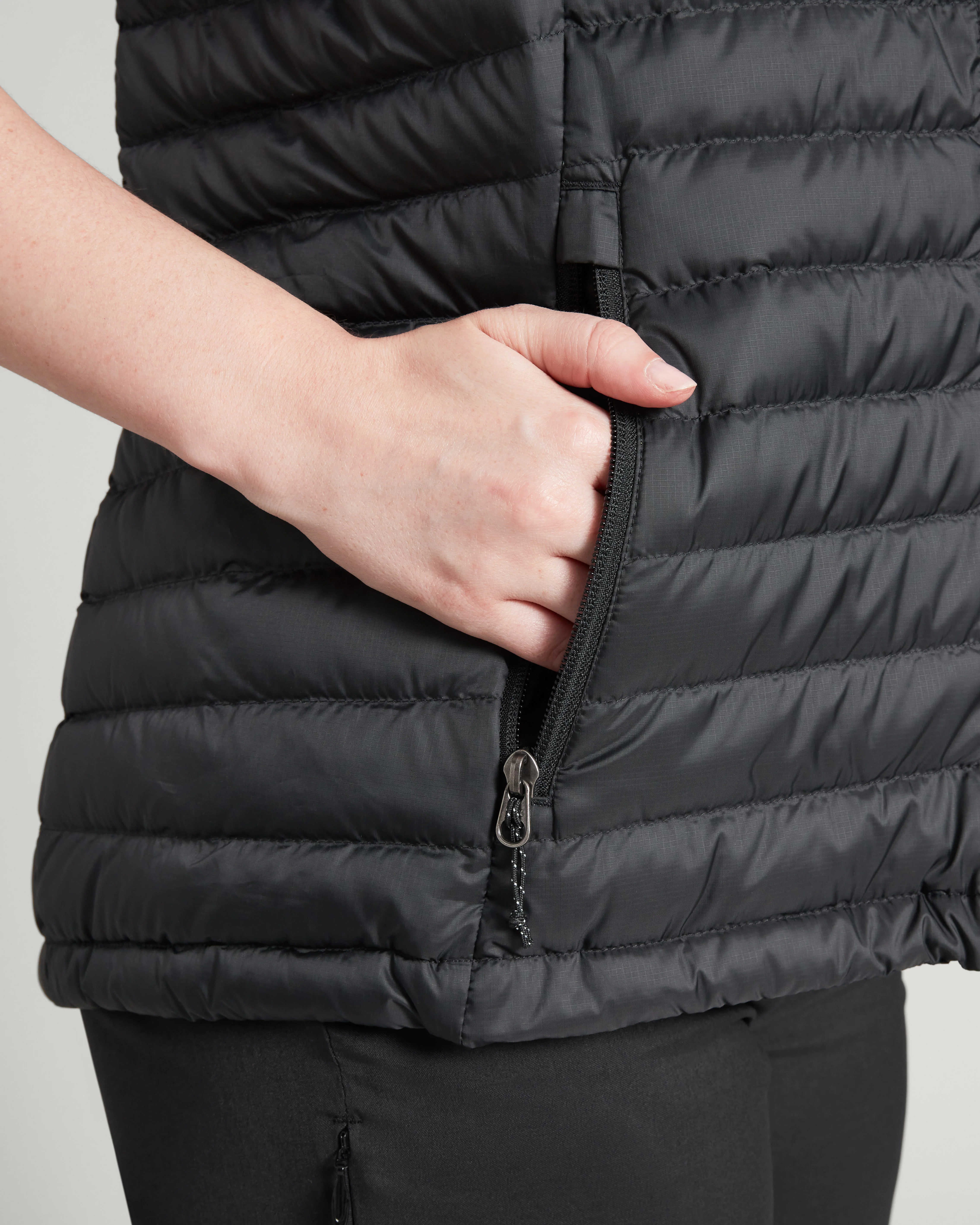 Women's Heli Hooded Down Vest - Black - Image 6