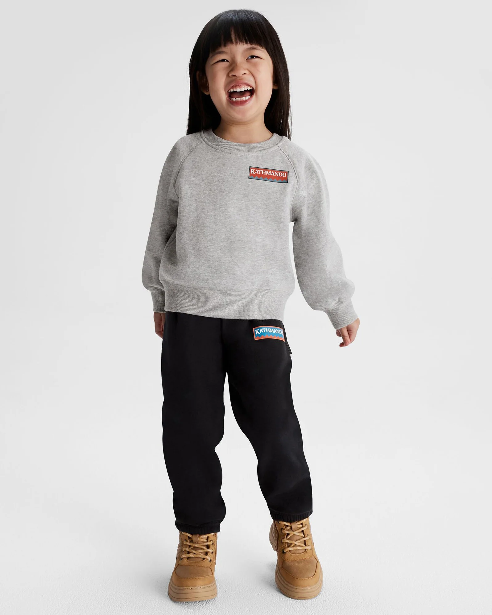 Kids' Heritage Logo LT BB Crew Sweatshirt - Light Grey Marle - Image 2