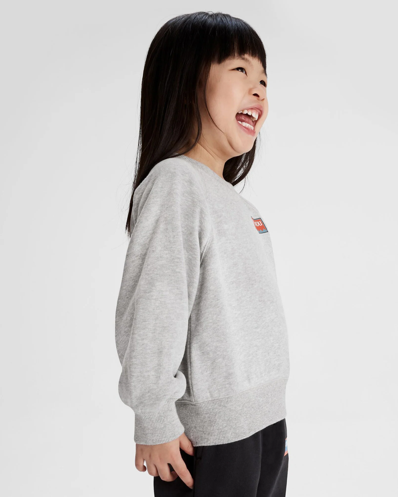 Kids' Heritage Logo LT BB Crew Sweatshirt - Light Grey Marle - Image 3