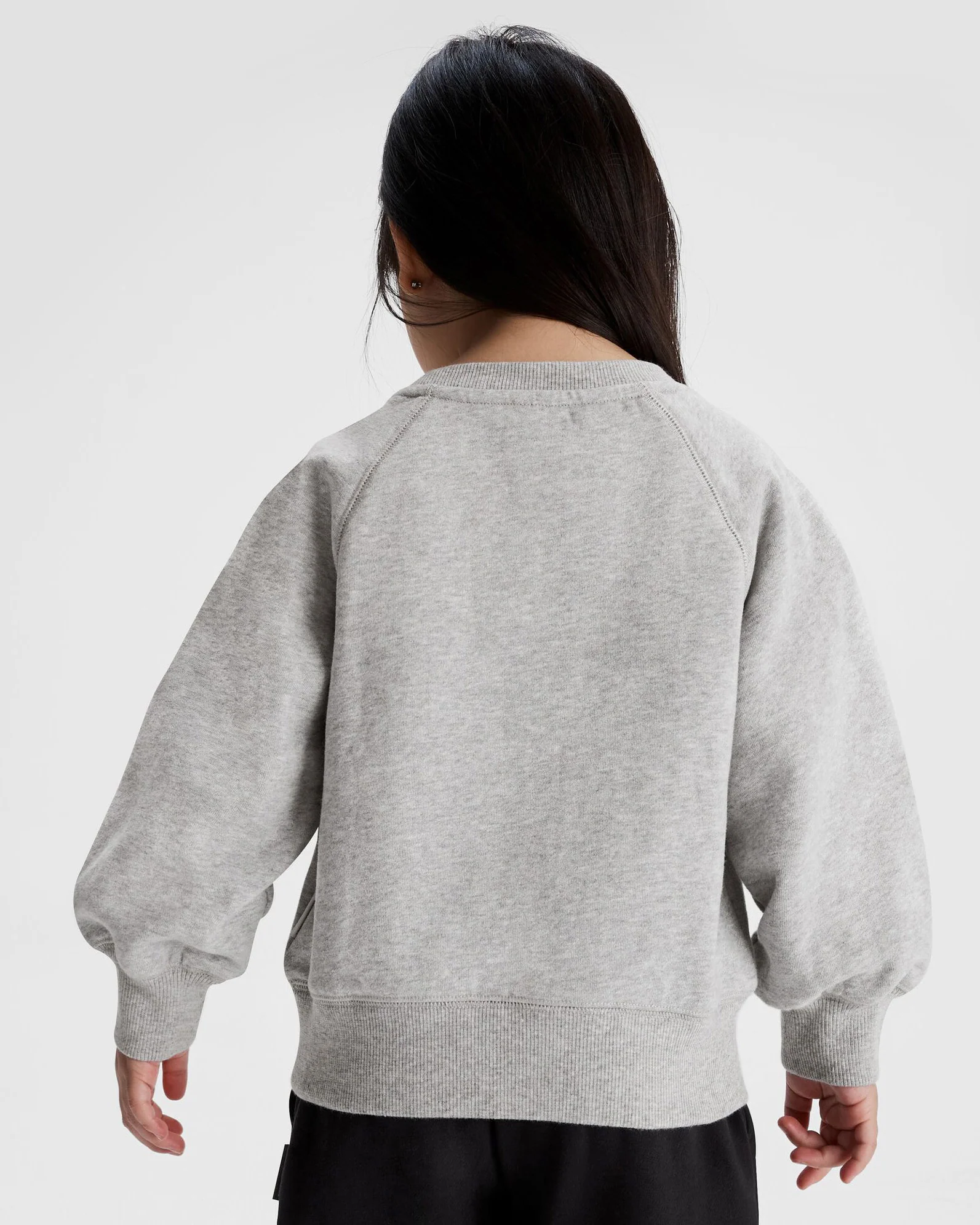 Kids' Heritage Logo LT BB Crew Sweatshirt - Light Grey Marle - Image 4