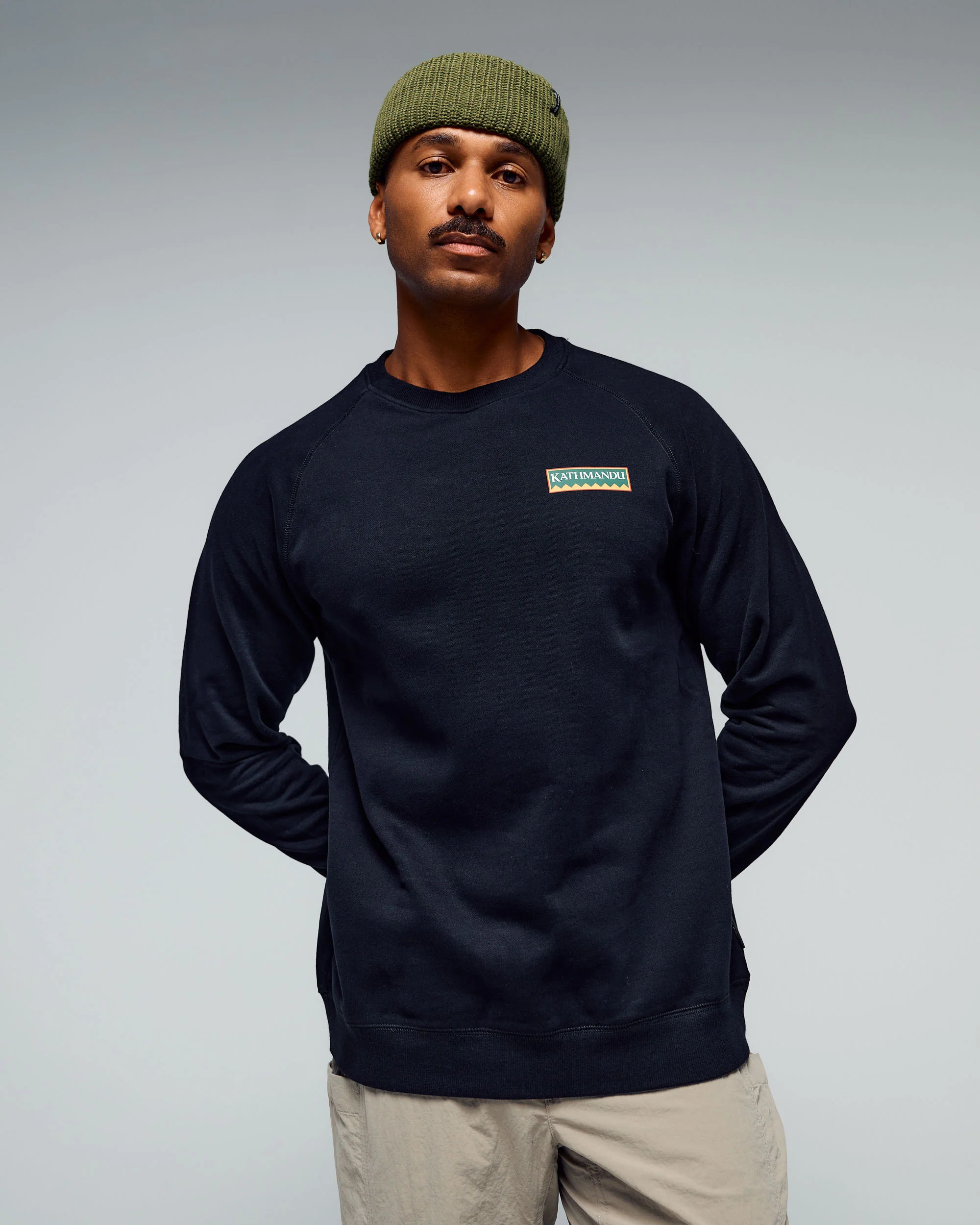 Men's Heritage Logo LT BB Crew Sweatshirt - Black Stingray - Image 3