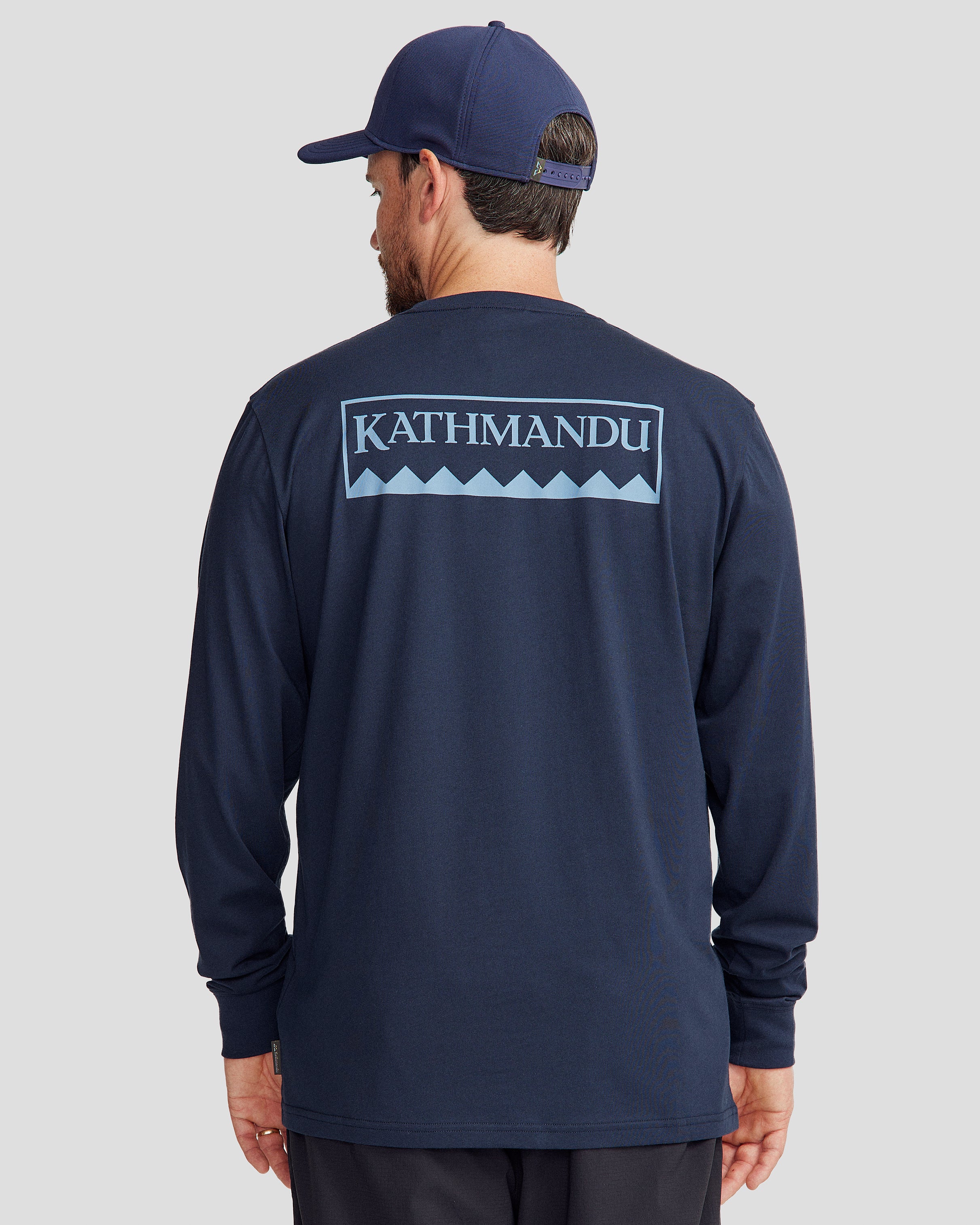 Men's Heritage Logo Organic Cotton L/S Tee - Pure Navy - Image 2