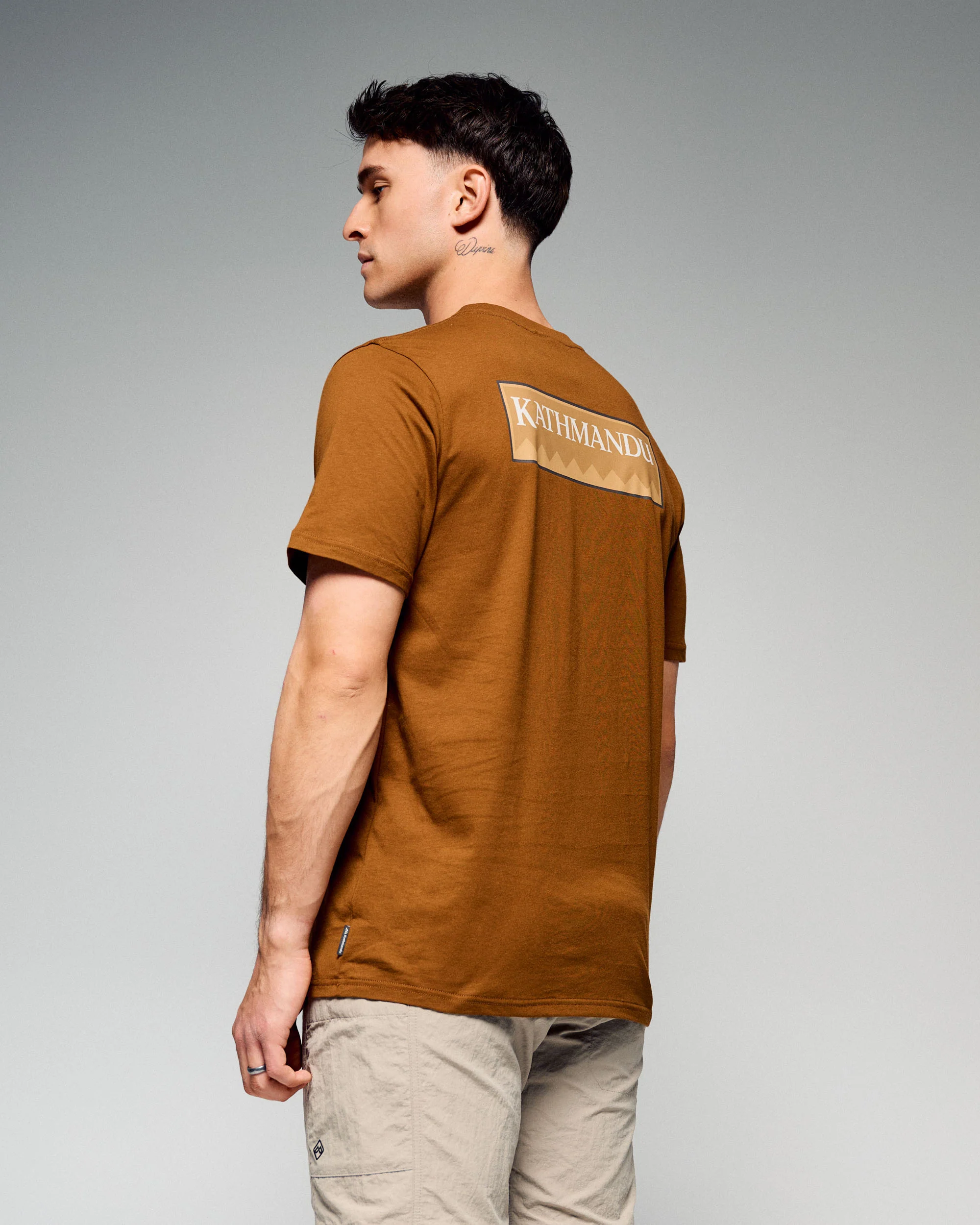Men's Heritage Logo Organic Cotton Tee - Bark - Image 2